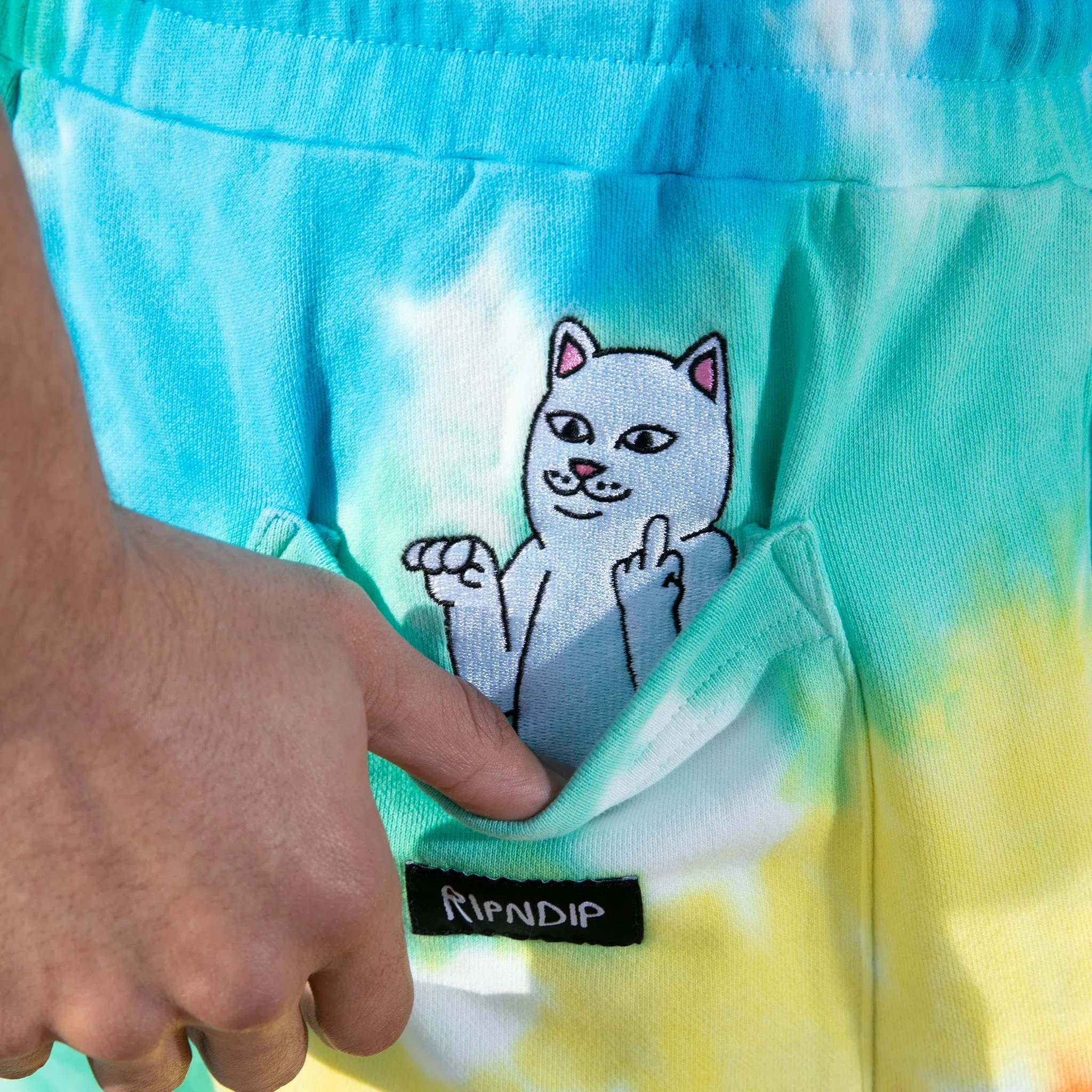 Prisma Sweatshorts (Teal Rainbow Dye) sold by Ripndip product image thumbnail 3