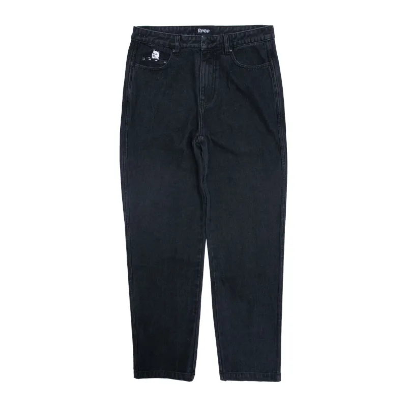 La Brea Denim Pants (Black Medium Wash) sold by Ripndip
