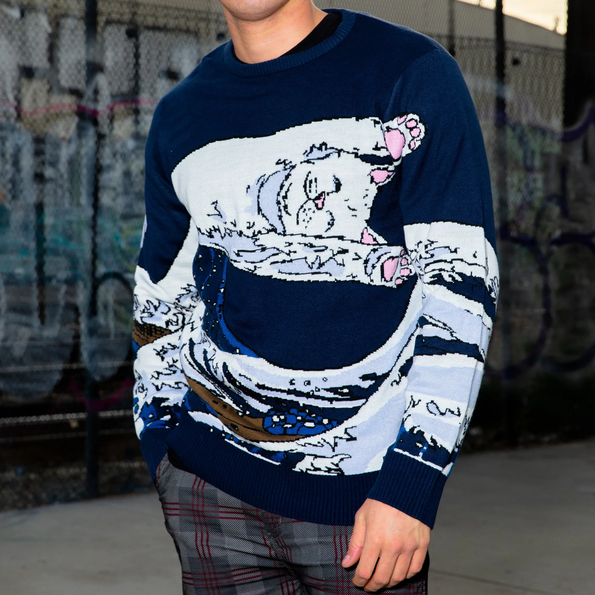 Great Wave Sweater (Navy) sold by Ripndip product image thumbnail 2