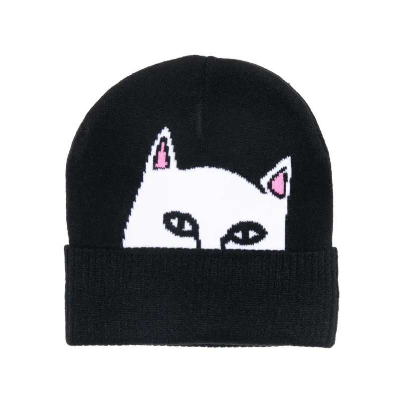 Peeking Nermal Beanie (Black) made by Ripndip