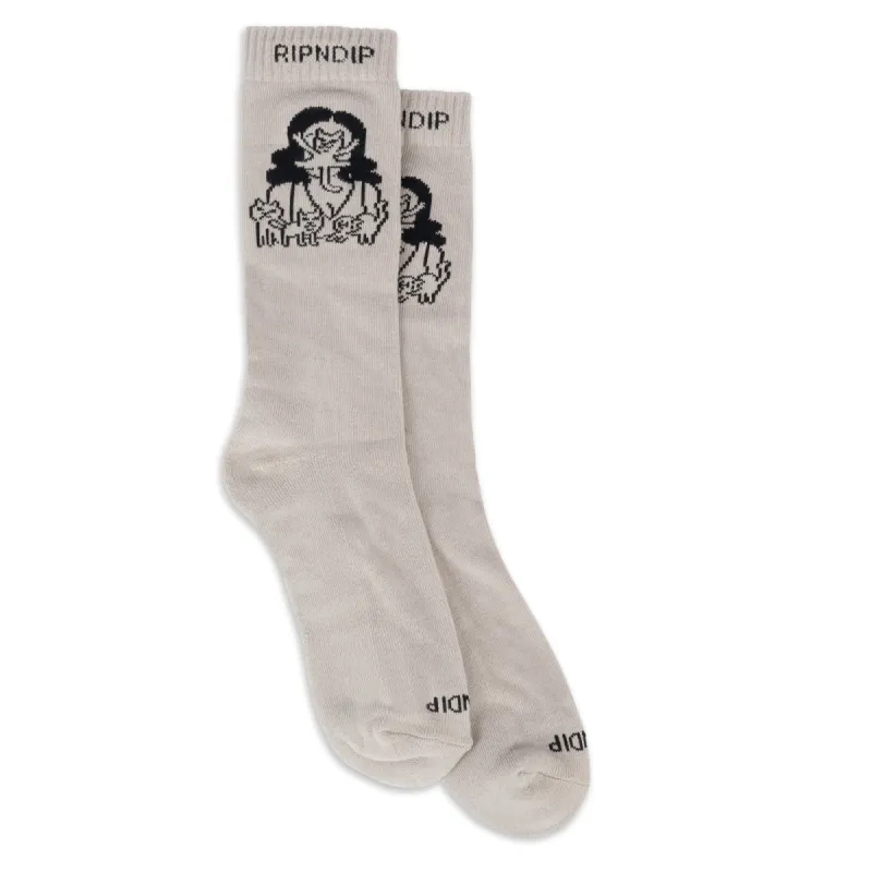Cat Lady Socks (Oatmeal Heather) sold by Ripndip