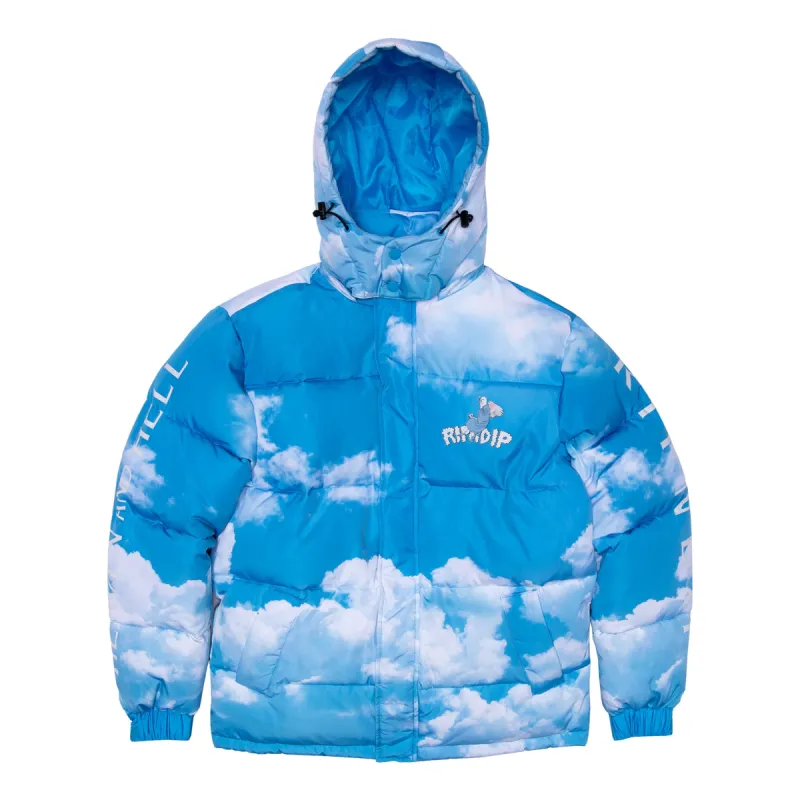 Heaven And Hell Puffer Jacket (Blue) sold by Ripndip