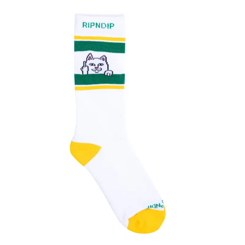 Peeking Nermal Socks (White/Green) sold by Ripndip