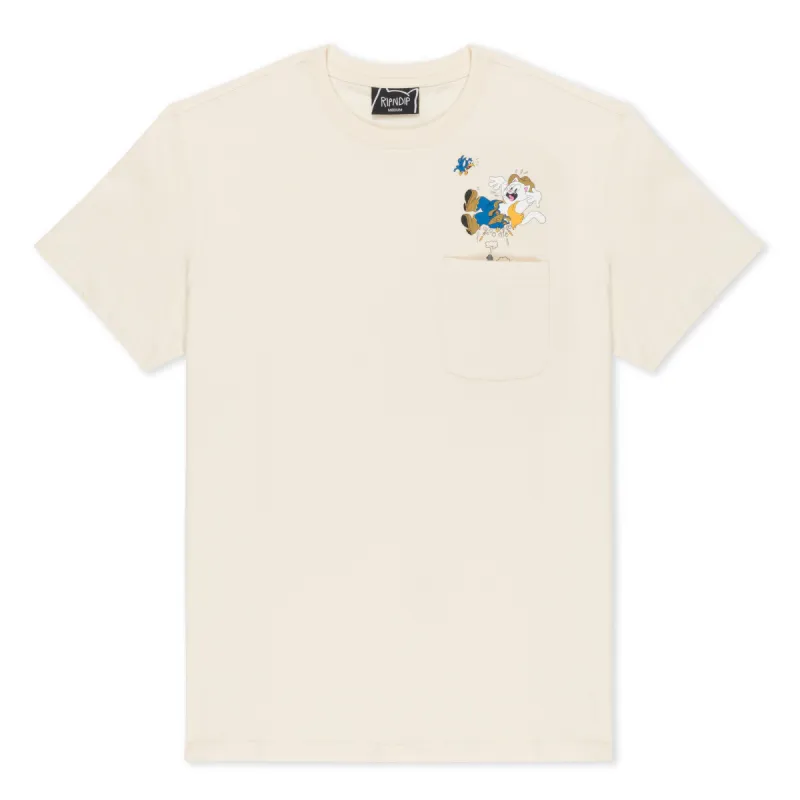 Pew Pew Pocket Tee (Natural) sold by Ripndip
