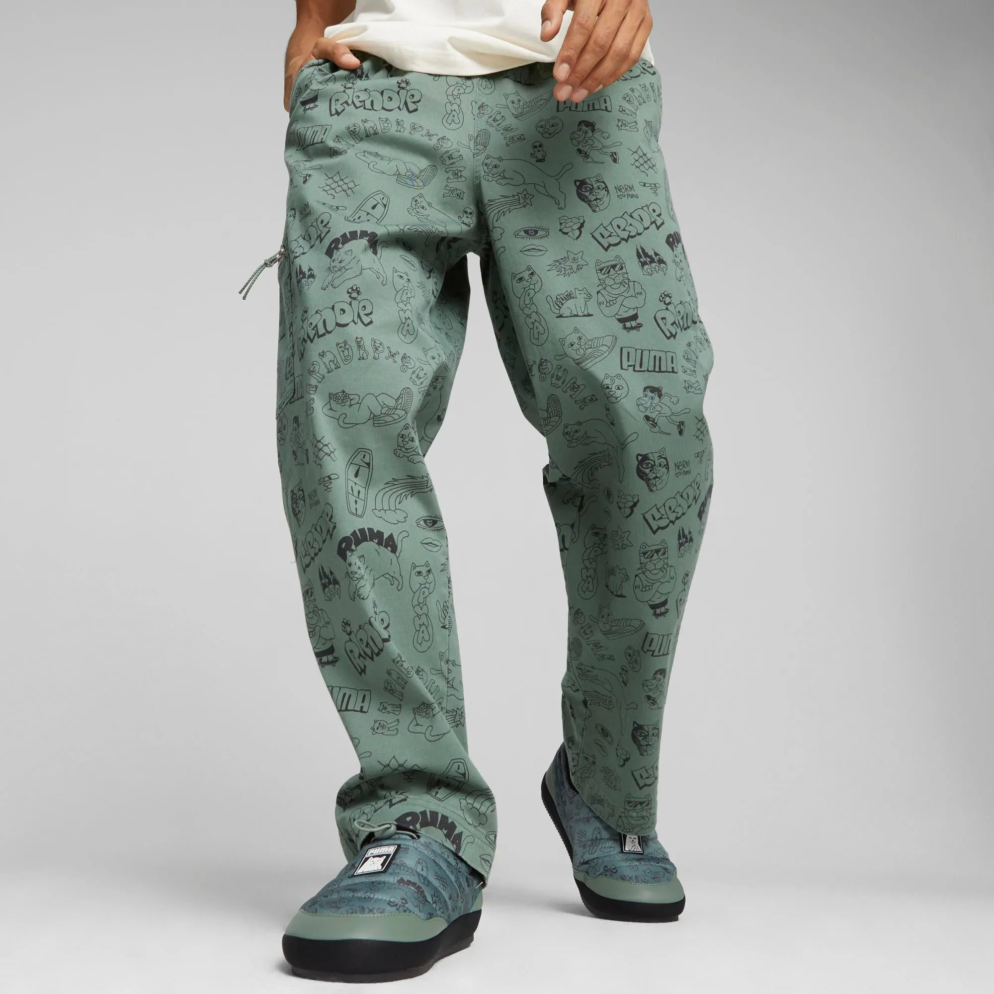 PUMA X RIPNDIP AOP Twill Pants (Eucalyptus) sold by Ripndip product image thumbnail 2