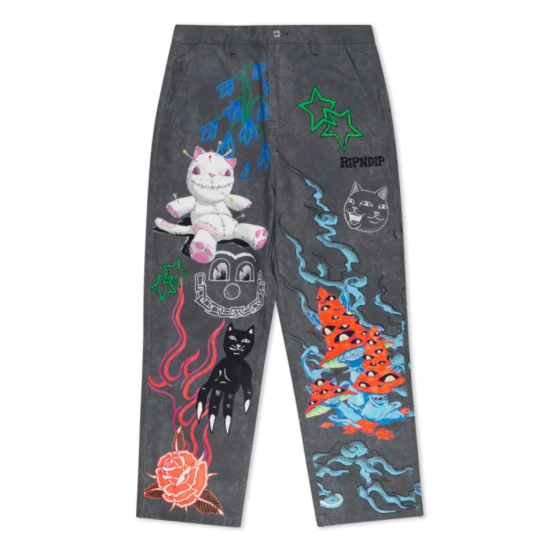Travis Wide Leg Pants (Charcoal) made by Ripndip