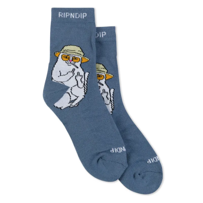 Nermal S Thompson Mid Socks (Dark Slate) made by Ripndip