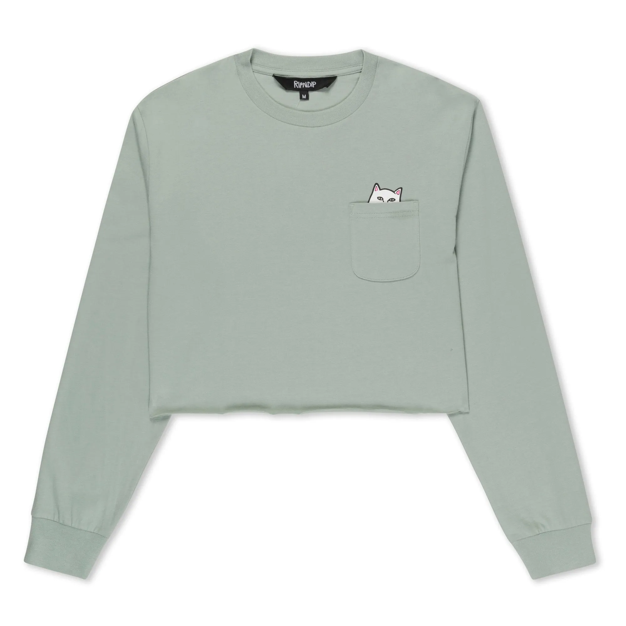 Lord Nermal Cropped Long Sleeve Pocket Tee (Sage Grey) sold by Ripndip