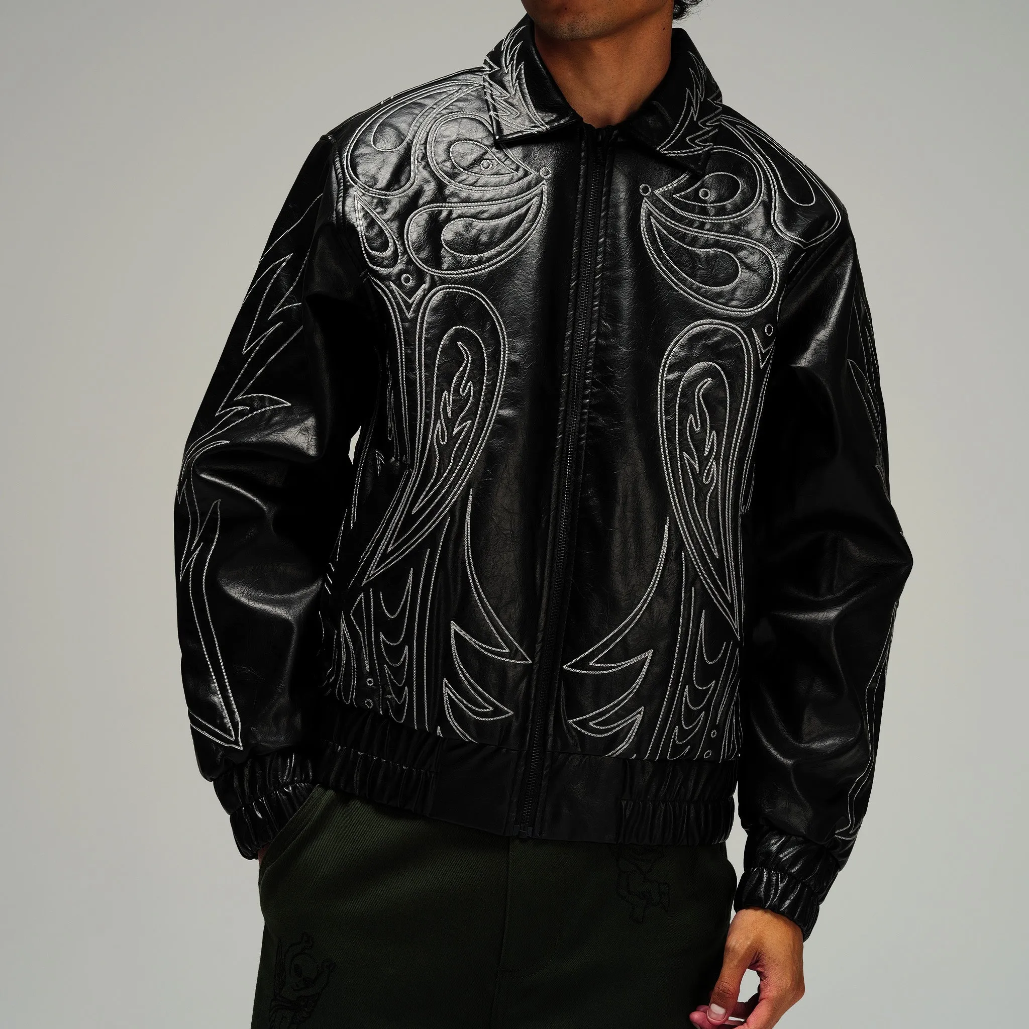 Howdy Leather Puffer Jacket (Black) sold by Ripndip product image thumbnail 2