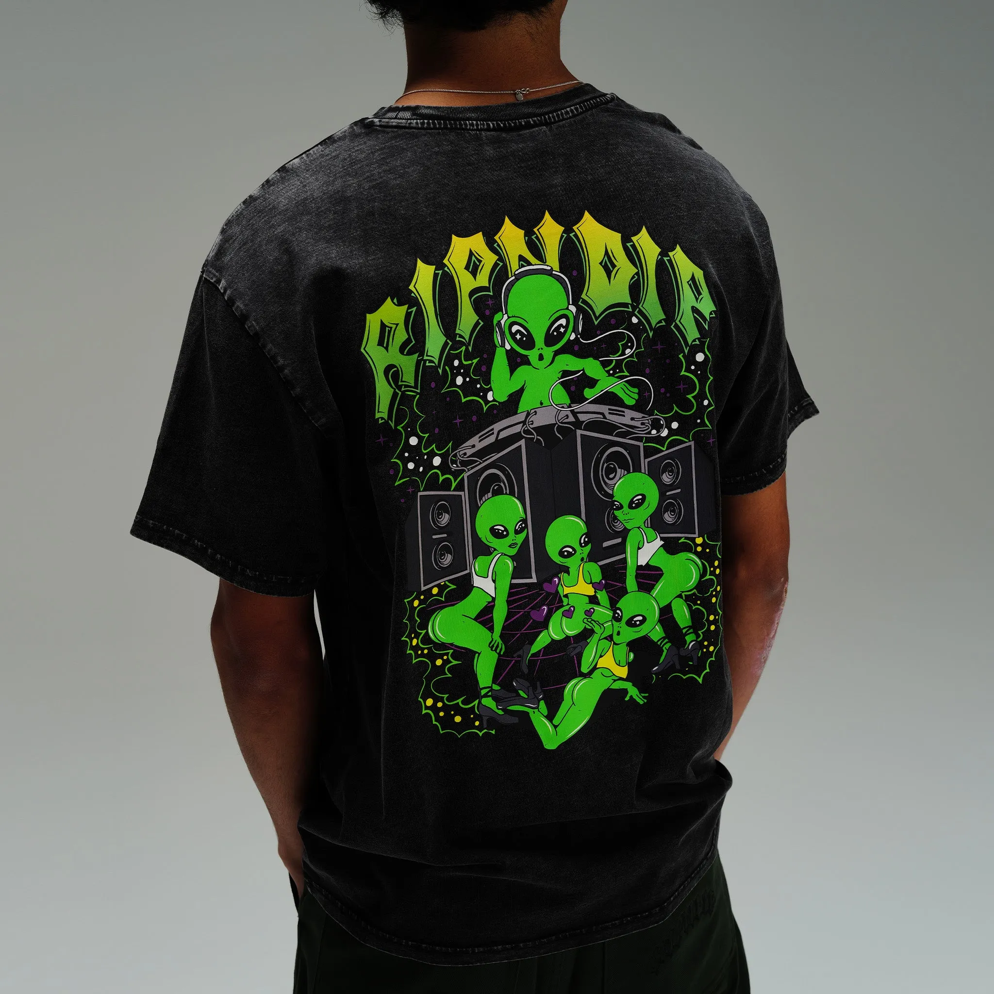 Galactic Dance Floor Tee (Black Mineral Wash) sold by Ripndip product image thumbnail 2