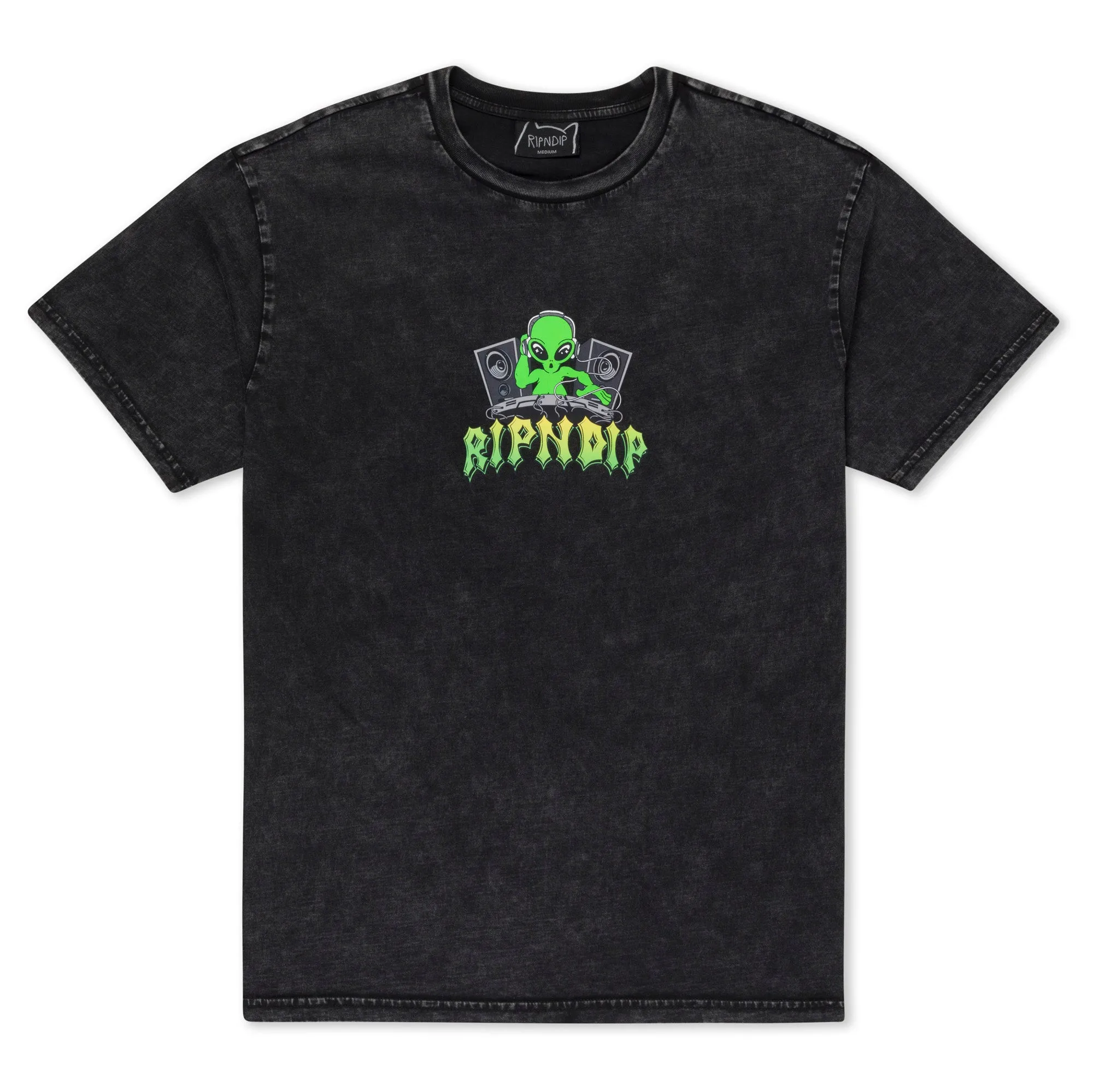 Galactic Dance Floor Tee (Black Mineral Wash) sold by Ripndip