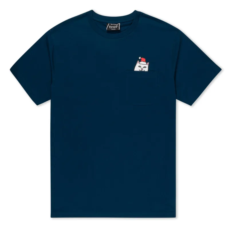 Secret Santa Pocket Tee (Navy) sold by Ripndip