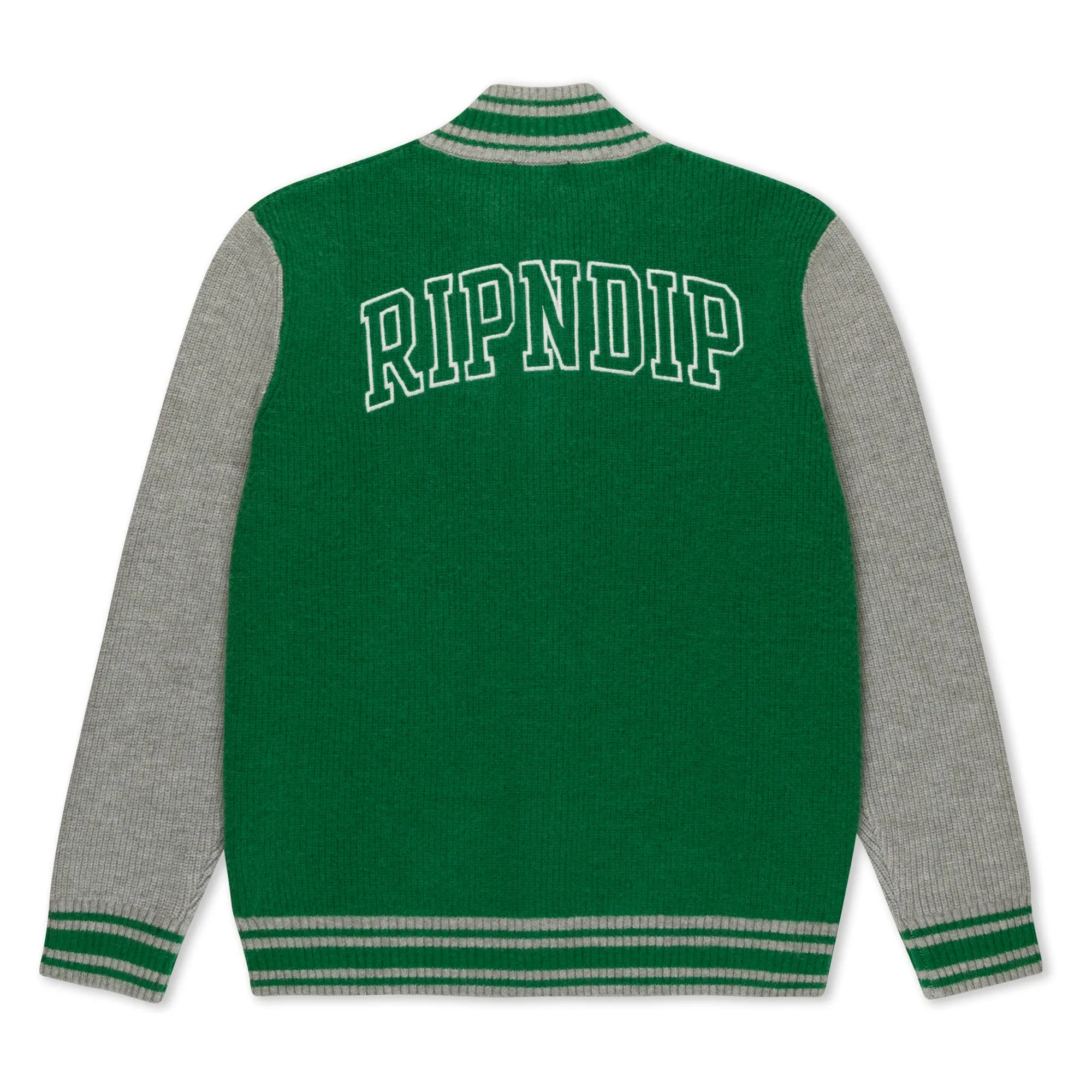 Team Spirit Varsity Cardigan (Green/Grey) sold by Ripndip product image thumbnail 3