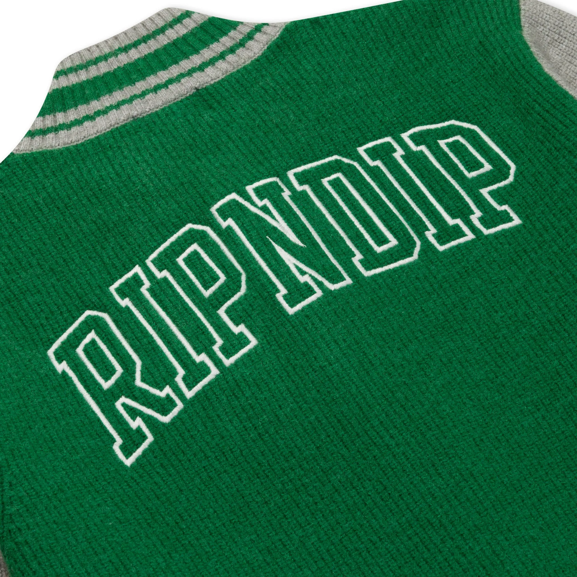 Team Spirit Varsity Cardigan (Green/Grey) sold by Ripndip product image thumbnail 4
