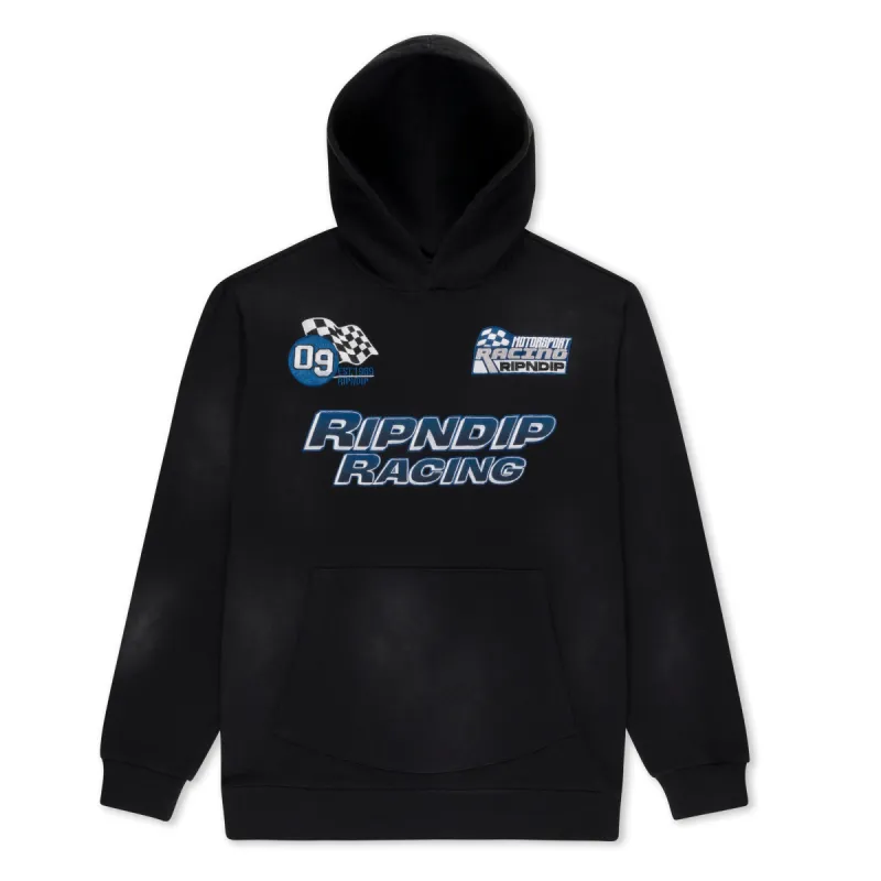 Ripnrace Hoodie (Black Fade Wash) sold by Ripndip