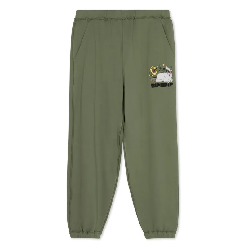 No Music No Life Sweatpants (Dusty Olive) made by Ripndip