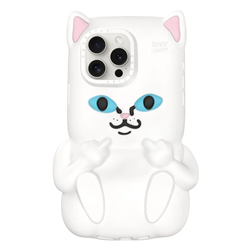 CASETiFY x Ripndip Lord Nermal iPhone 15 Pro Max 3D Phone Case (White) sold by Ripndip