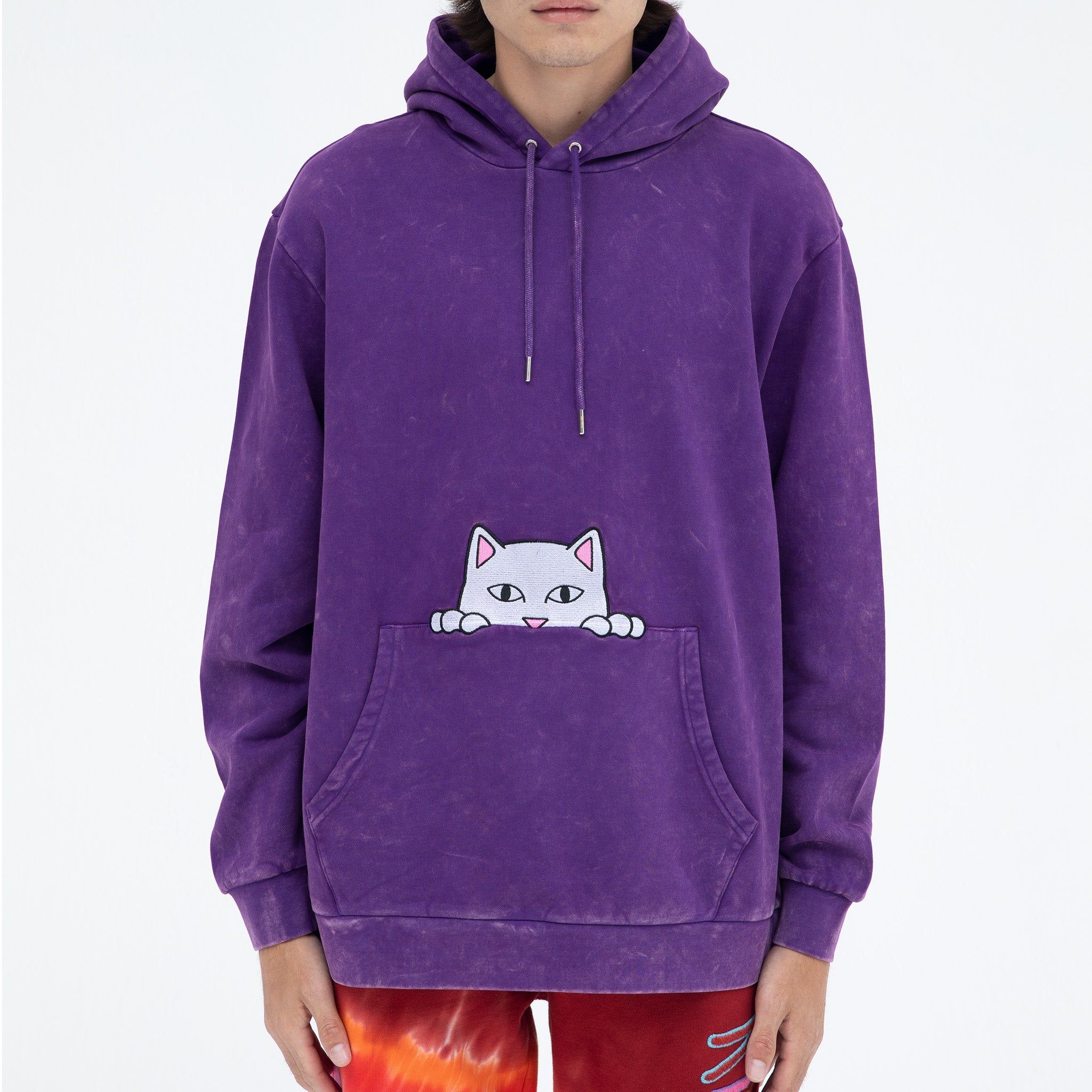 Peeking Nermal Embroidered Hoodie (Purple Mineral Wash) sold by Ripndip product image thumbnail 2