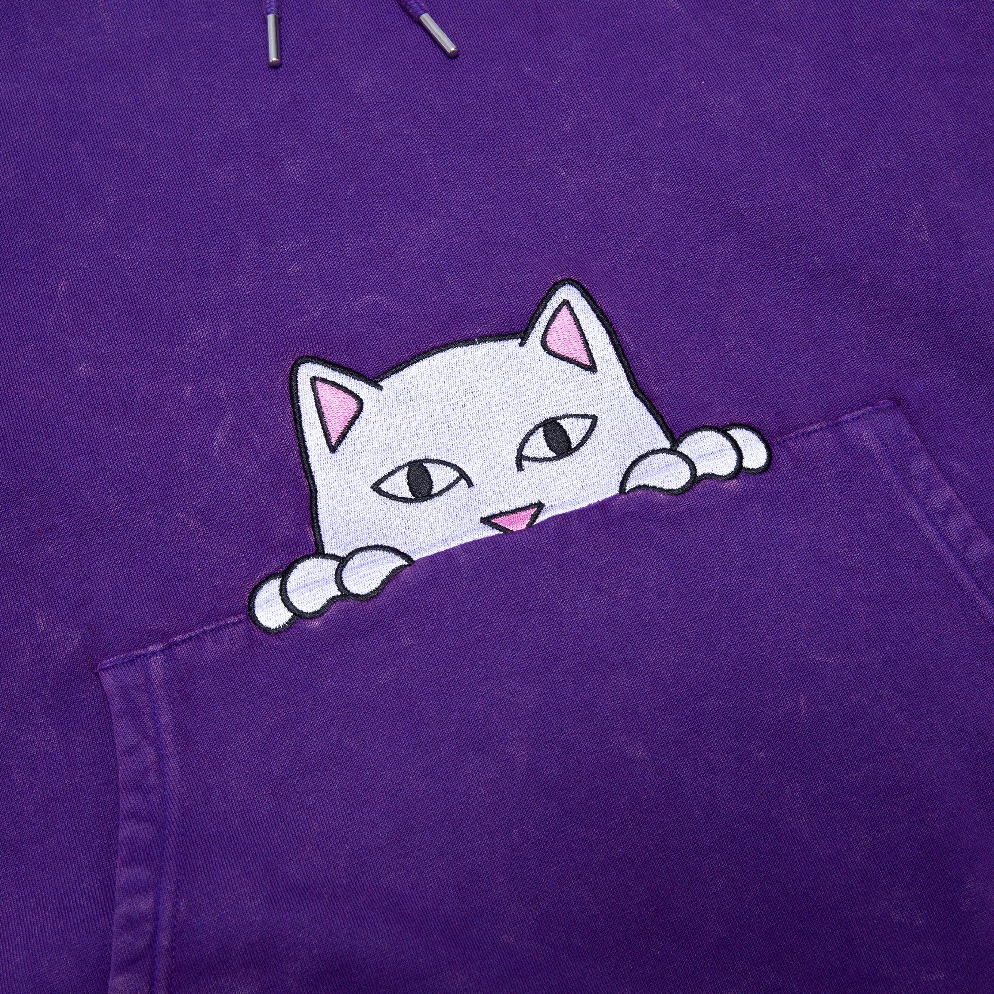 Peeking Nermal Embroidered Hoodie (Purple Mineral Wash) sold by Ripndip product image thumbnail 3