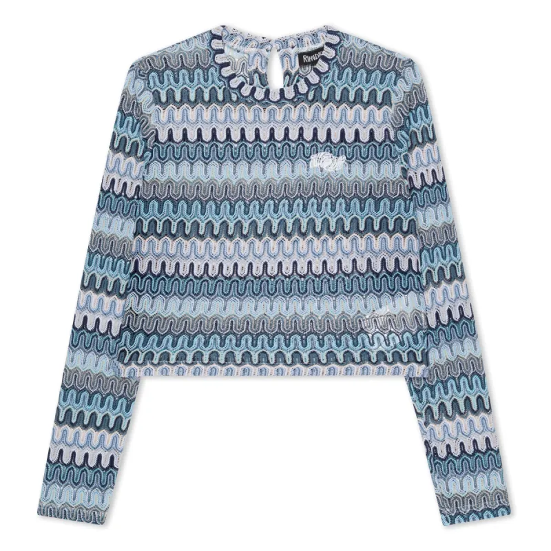 Waves Crochet Crop Long Sleeve (Multi) sold by Ripndip