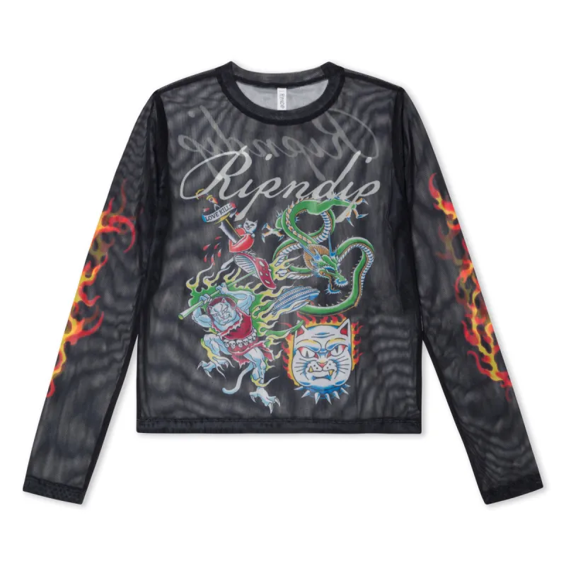 InkEd Mesh Long Sleeve Tee (Black) sold by Ripndip