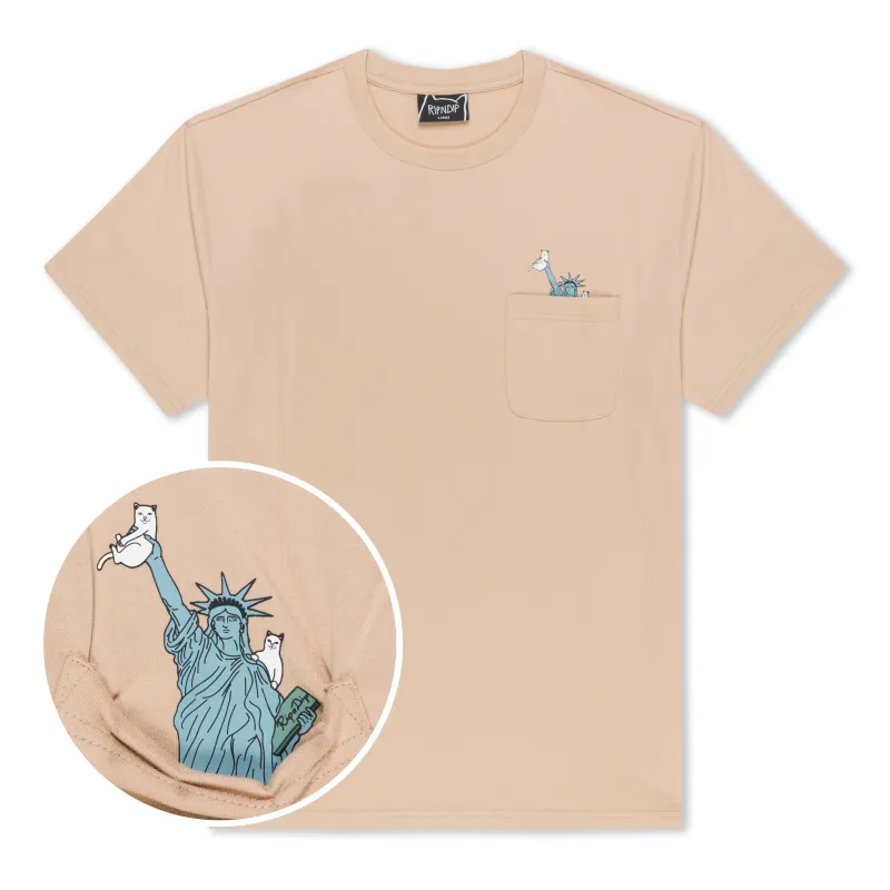 Liberty Pocket Tee (Almond) sold by Ripndip