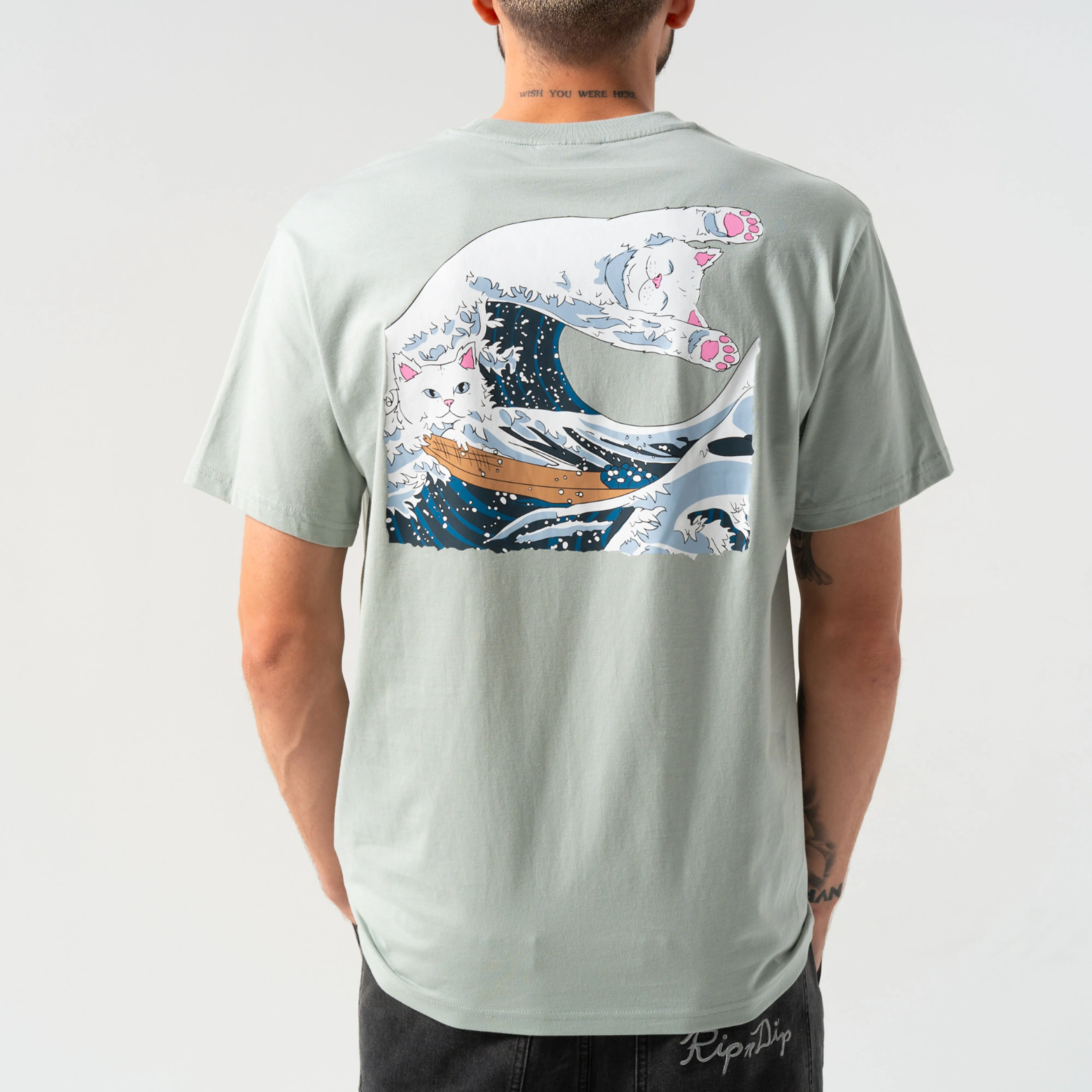 Great Wave Tee (Sage Grey) sold by Ripndip product image thumbnail 2