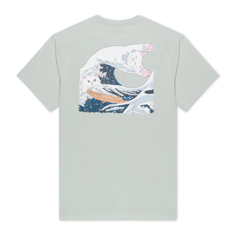Great Wave Tee (Sage Grey) sold by Ripndip