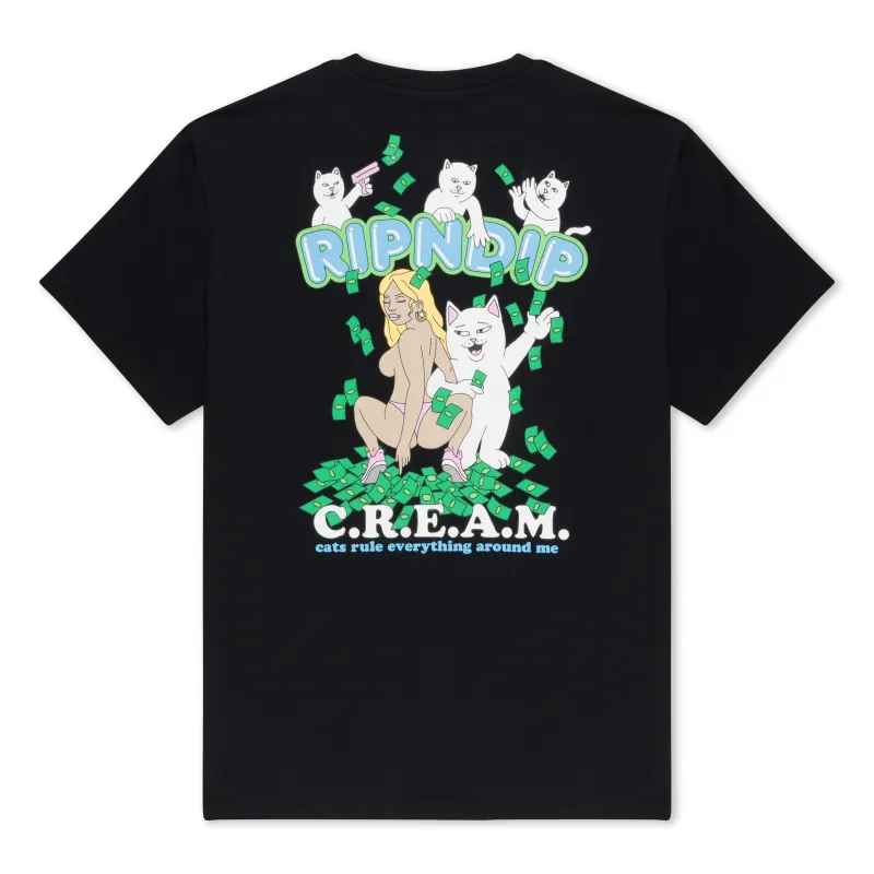 Club Cream Tee (Black) sold by Ripndip
