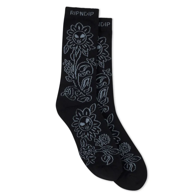 Space Garden Socks (Black) sold by Ripndip