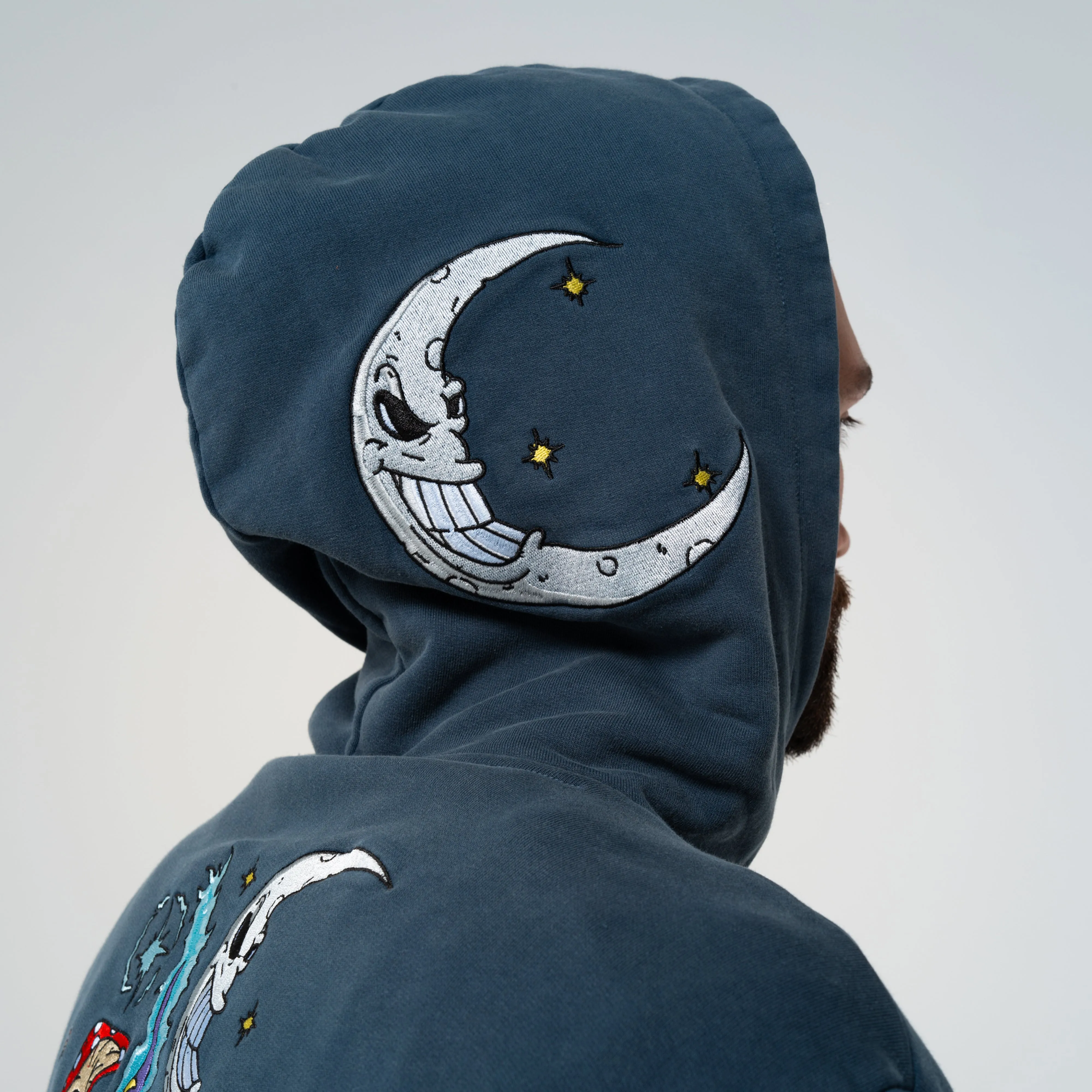 Oracle Double Hood Hoodie (Navy Mineral Wash) sold by Ripndip product image thumbnail 3