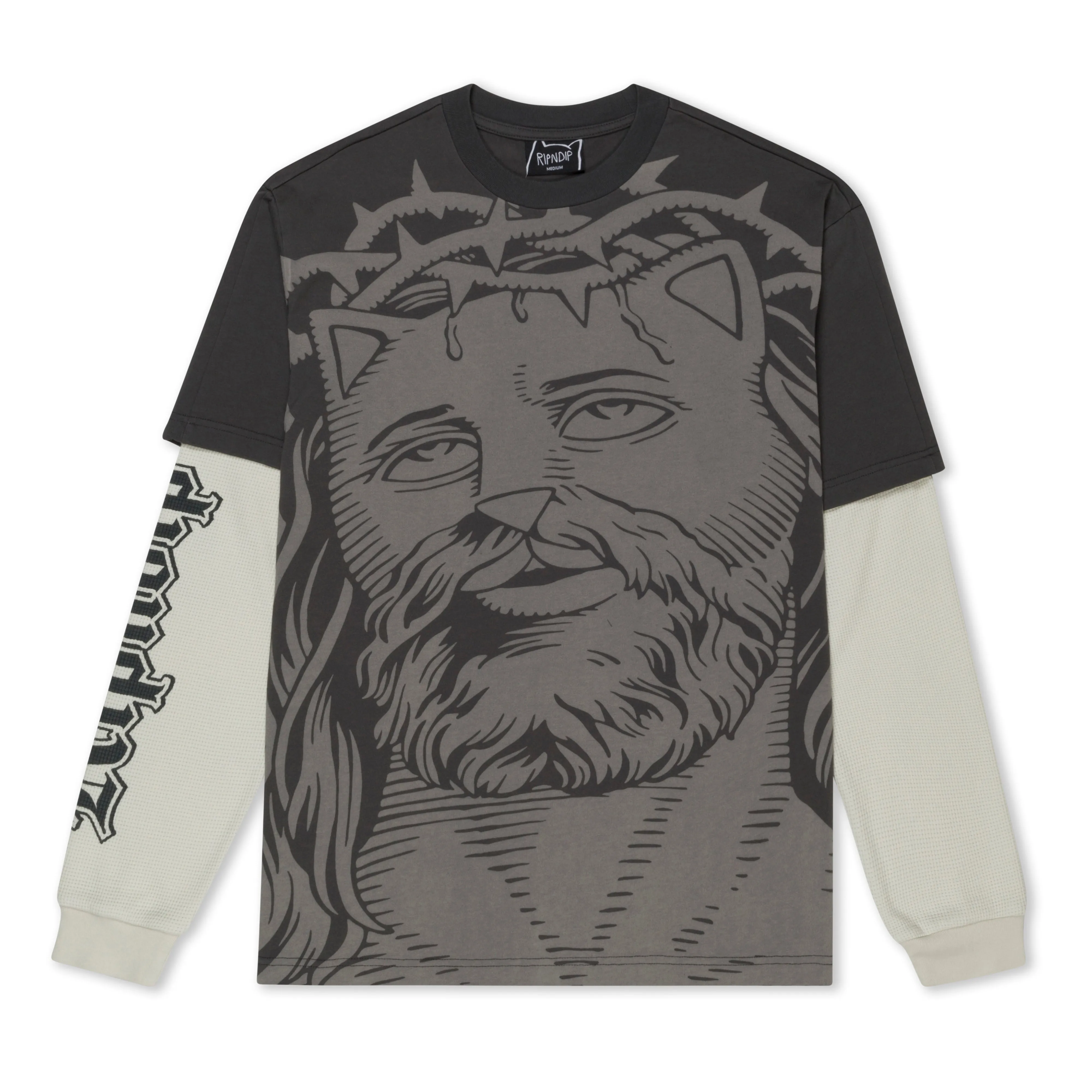 Lord Savior Double Long Sleeve Tee (Dark Charcoal) sold by Ripndip