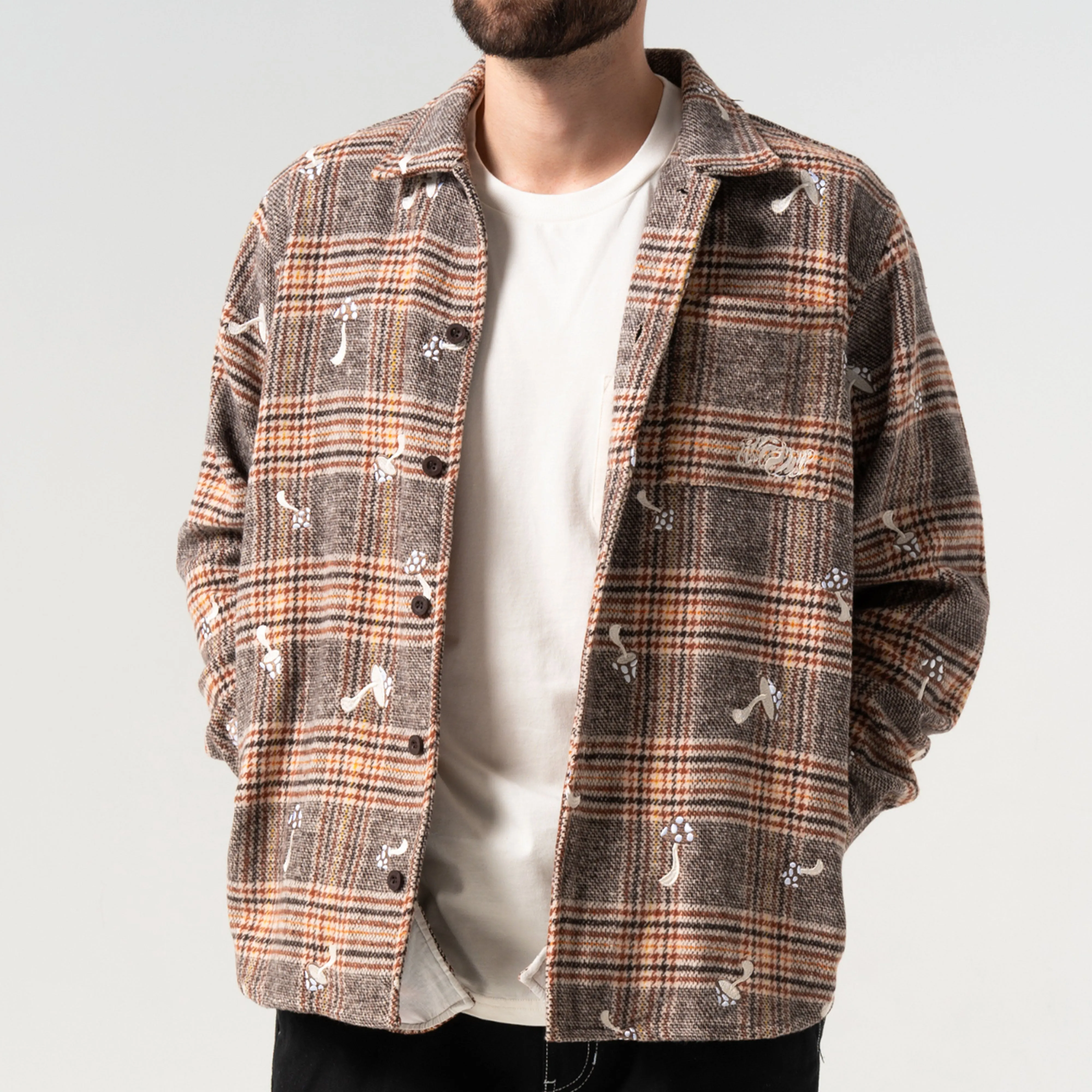 Euphoria Button Up Plaid Jacket (Brown Plaid) sold by Ripndip product image thumbnail 2