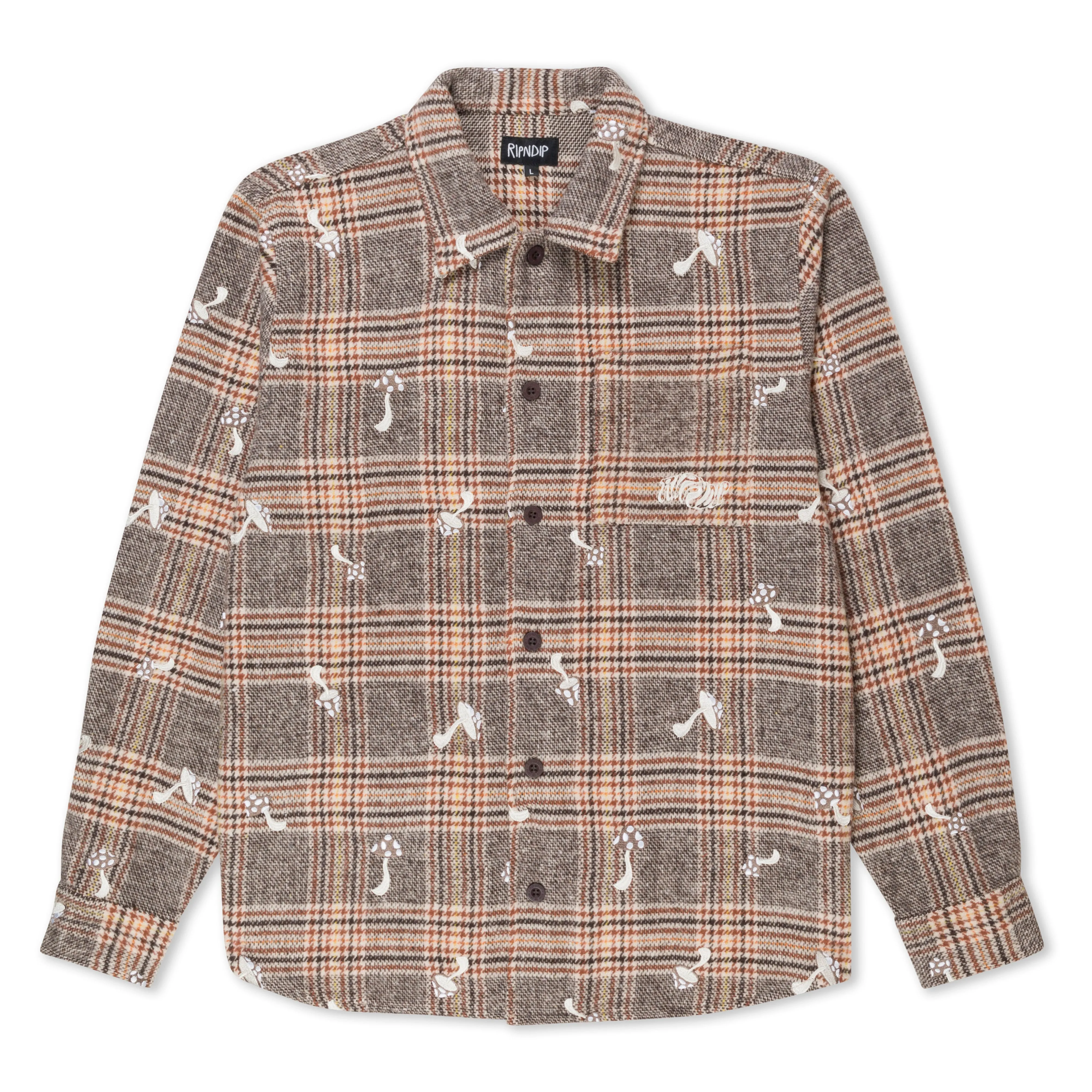 Euphoria Button Up Plaid Jacket (Brown Plaid) sold by Ripndip