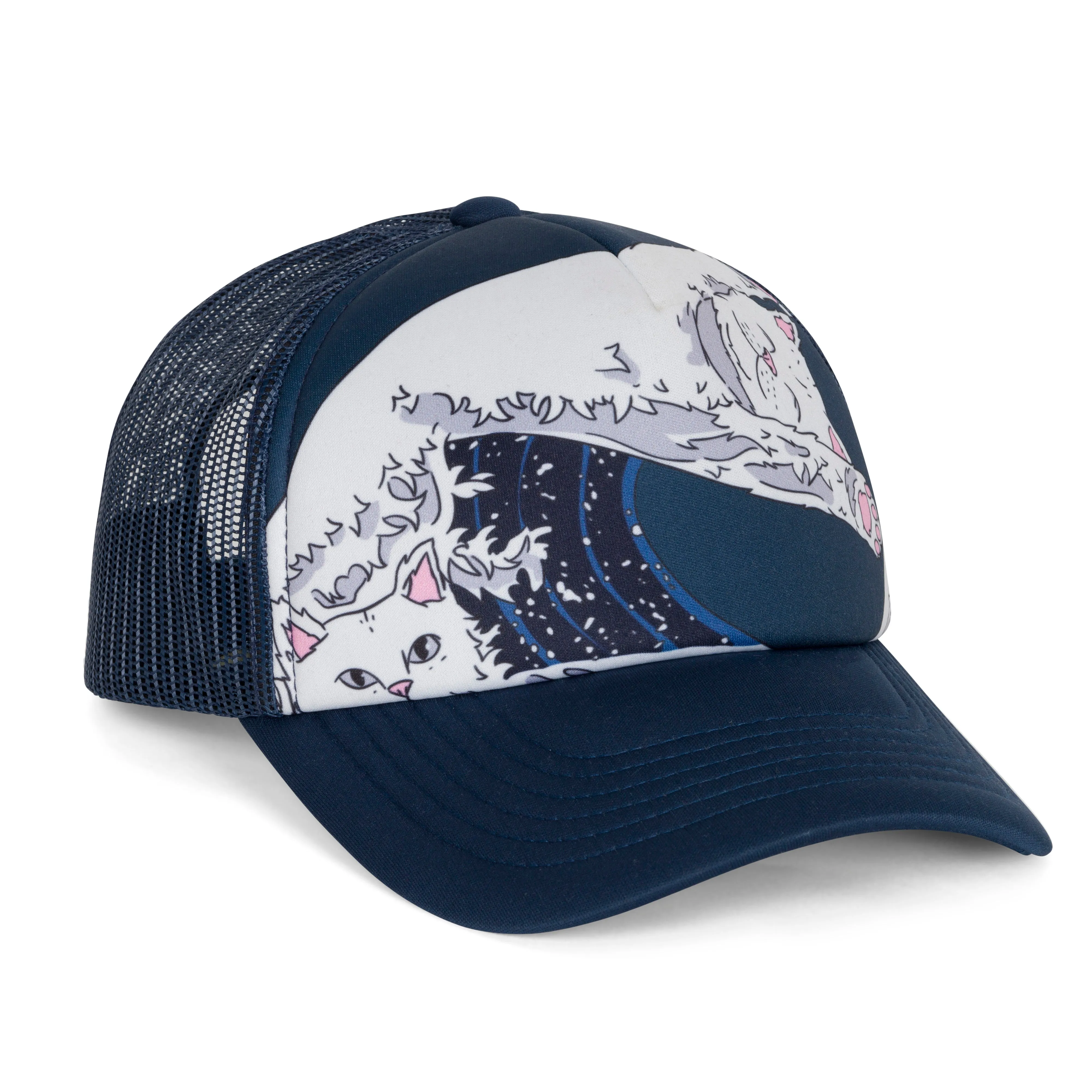 Great Wave Trucker Hat (Slate) sold by Ripndip