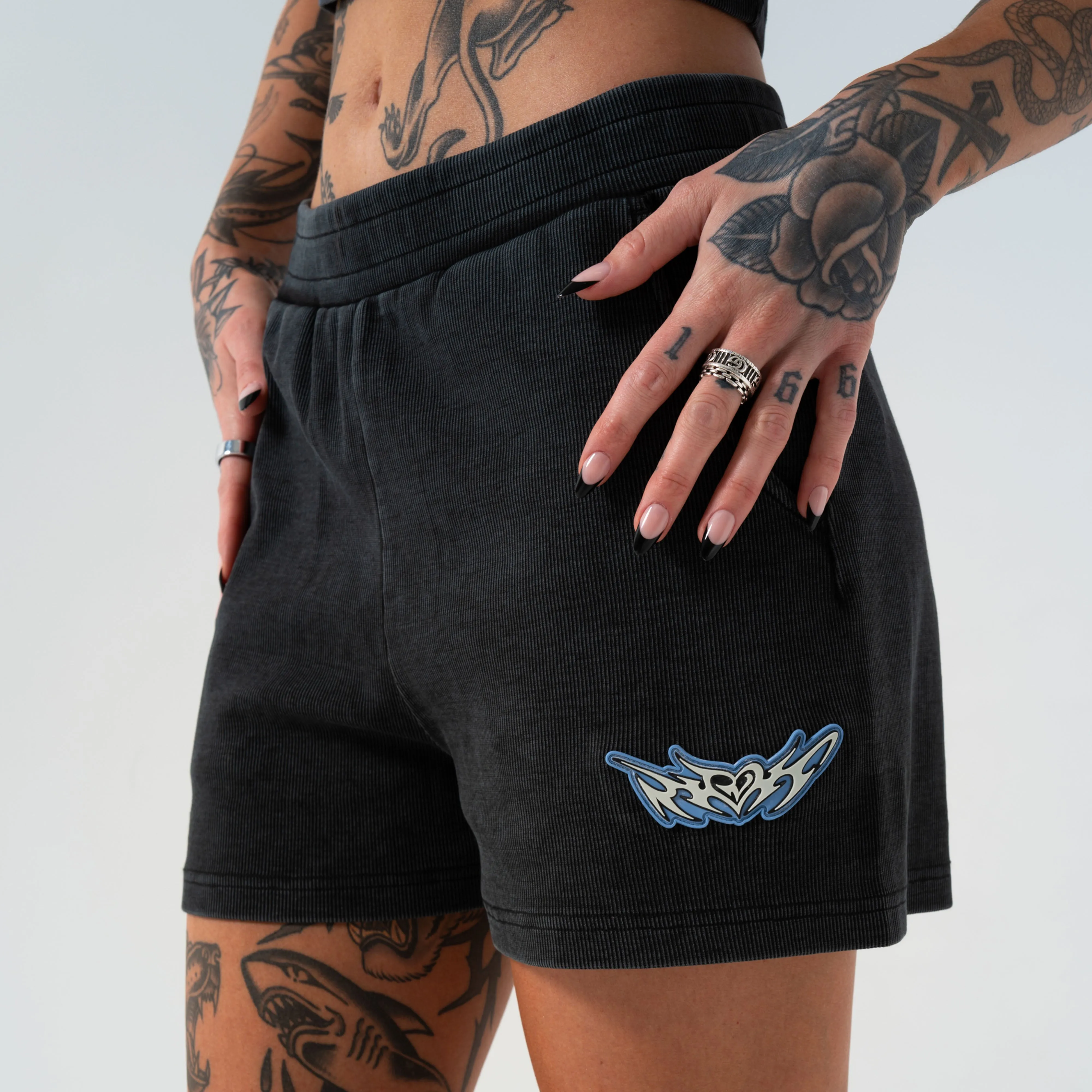 DND Sweatshorts (Black Vintage) sold by Ripndip product image thumbnail 2