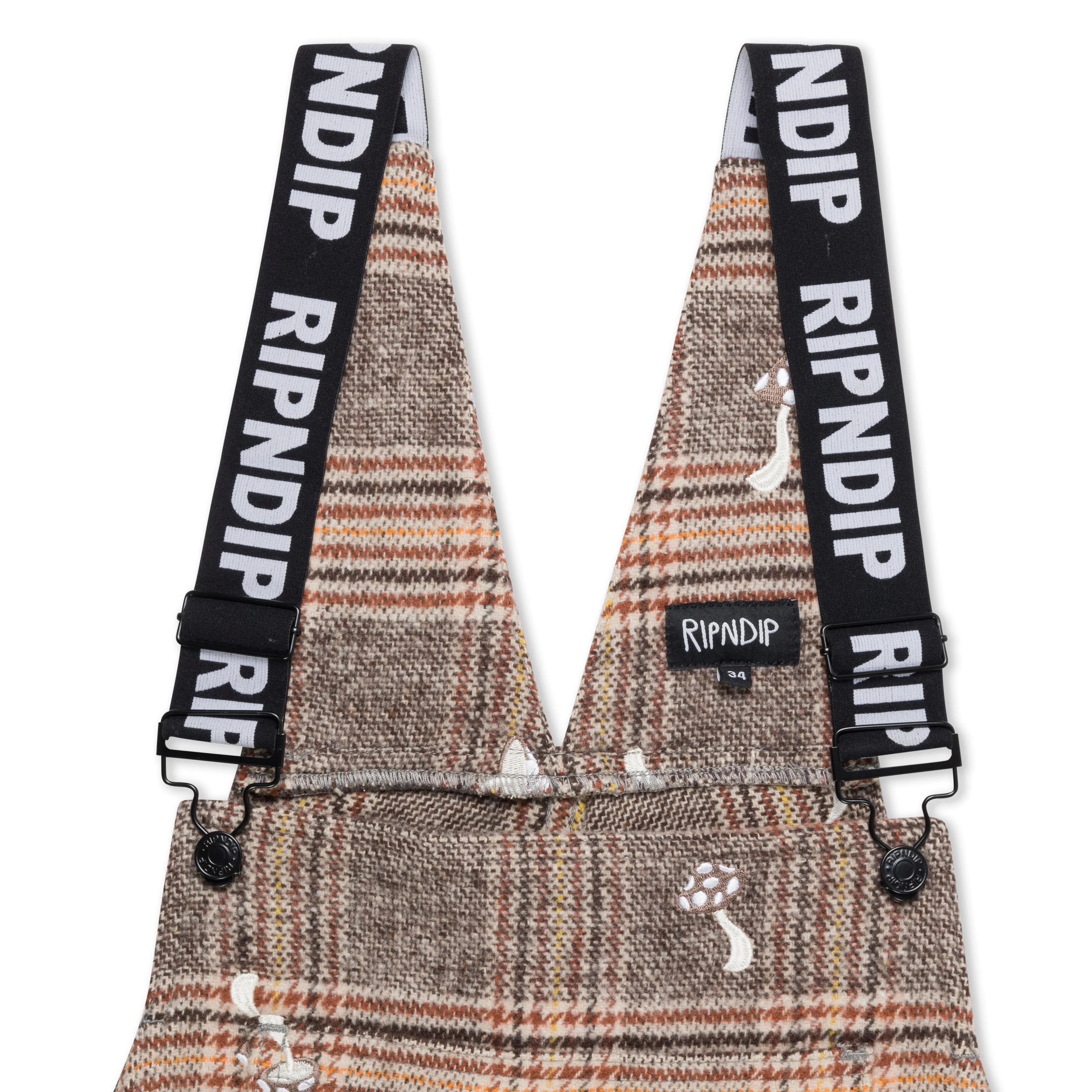 Euphoria Plaid Overalls (Brown Plaid) sold by Ripndip product image thumbnail 5