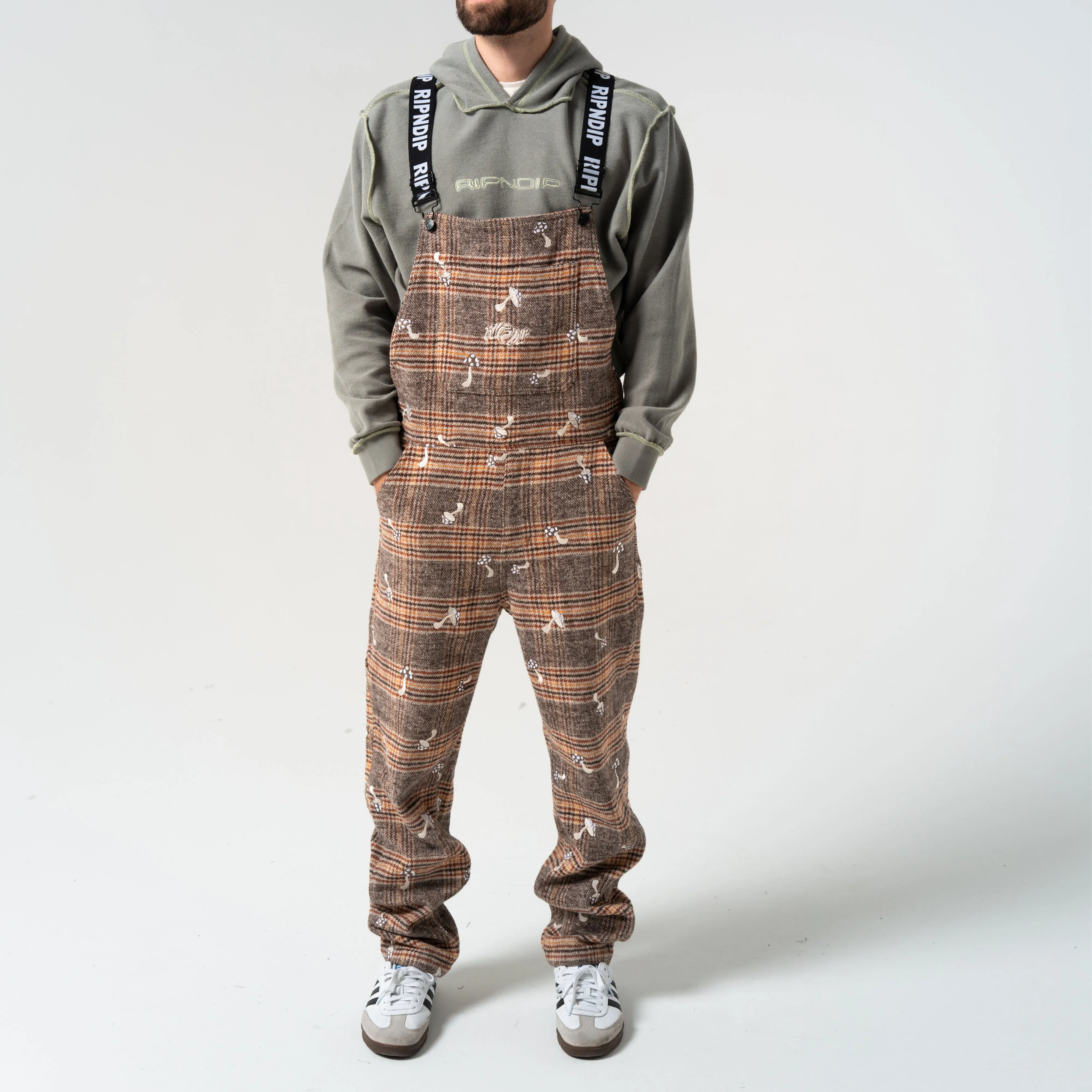 Euphoria Plaid Overalls (Brown Plaid) sold by Ripndip product image thumbnail 2