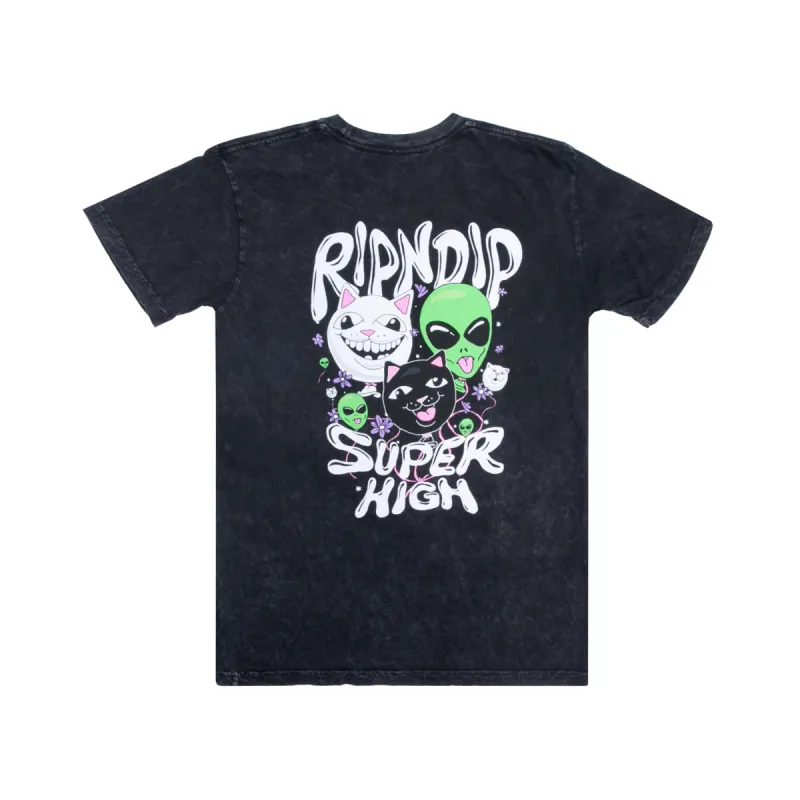 Super High Tee (Black Mineral Wash) sold by Ripndip