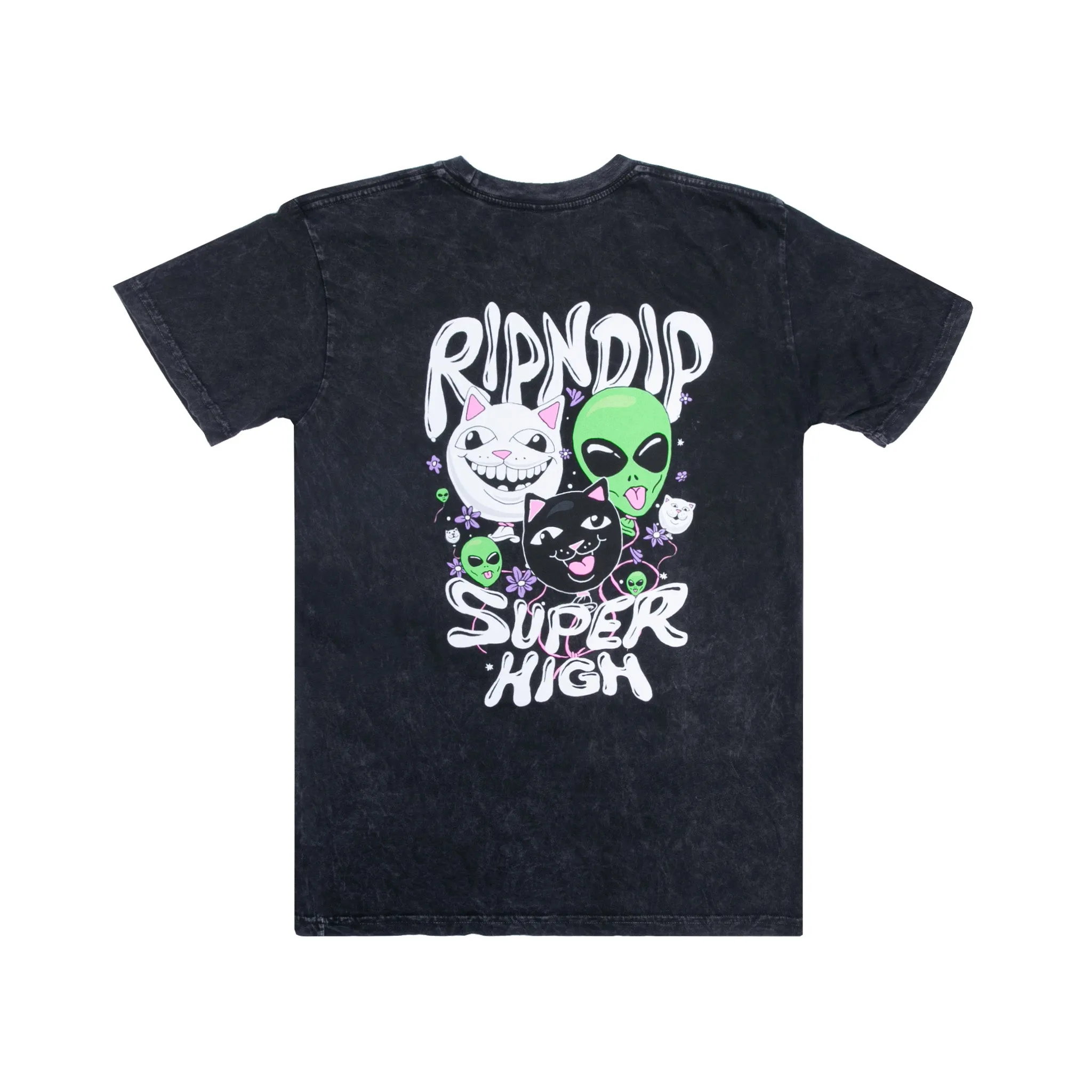 Super High Tee (Black Mineral Wash) sold by Ripndip