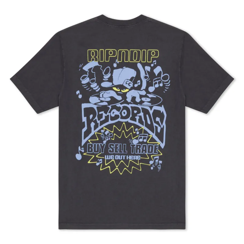 Ripndip Records Tee (Charcoal Vintage Wash) sold by Ripndip