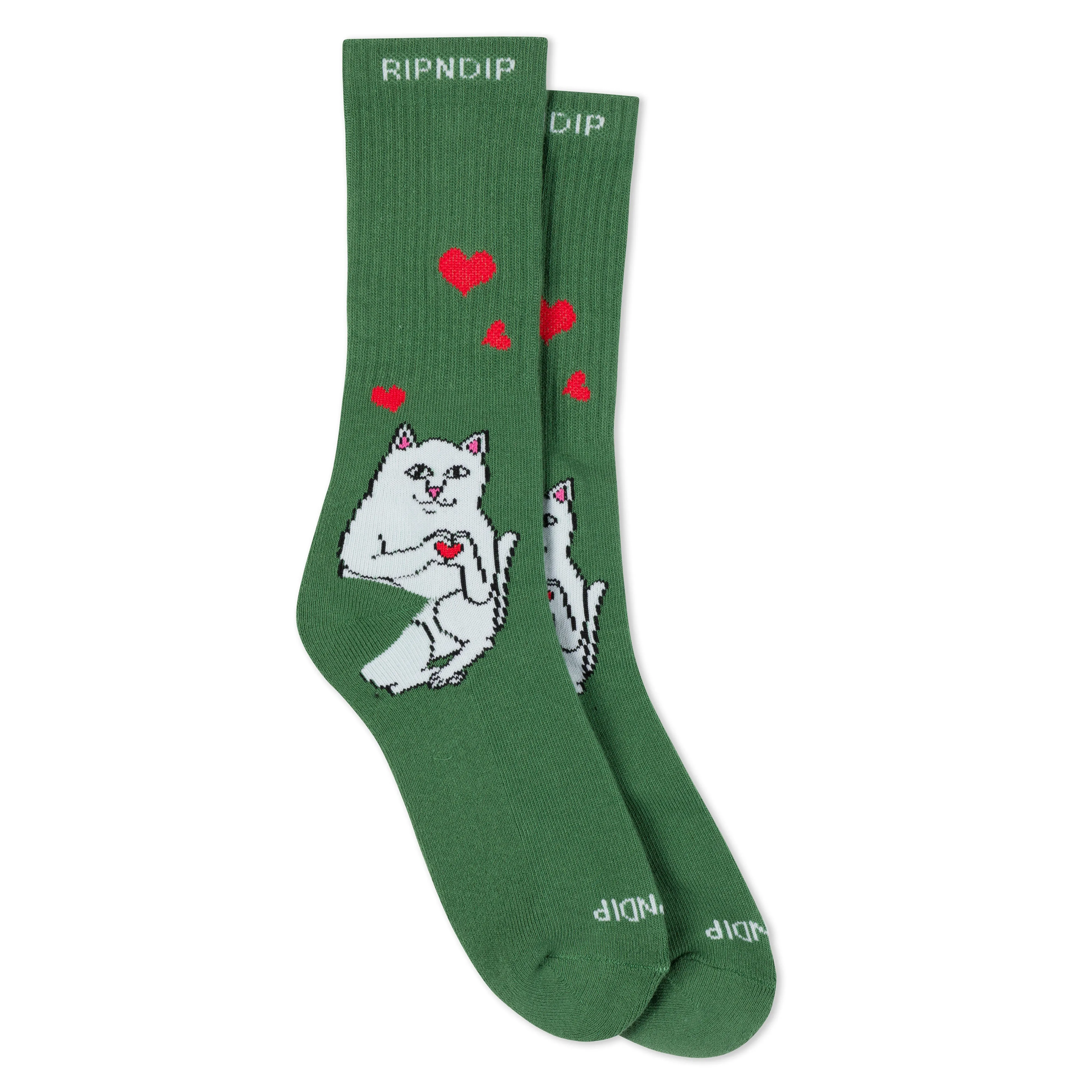 Nermal Loves Socks (Dusty Pine) sold by Ripndip