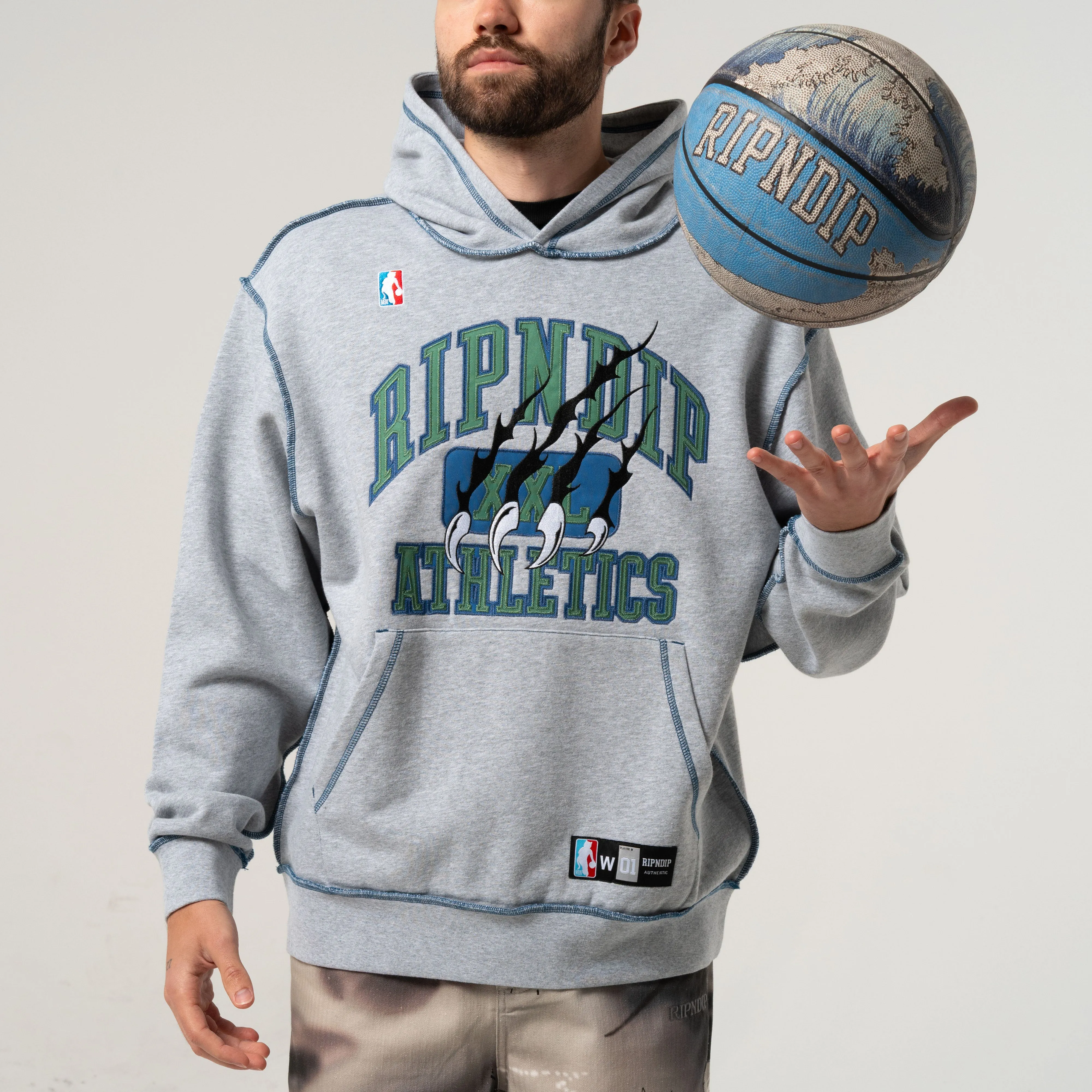 Ripndip Athletics Stitch Hoodie (Ash Heather) sold by Ripndip product image thumbnail 2