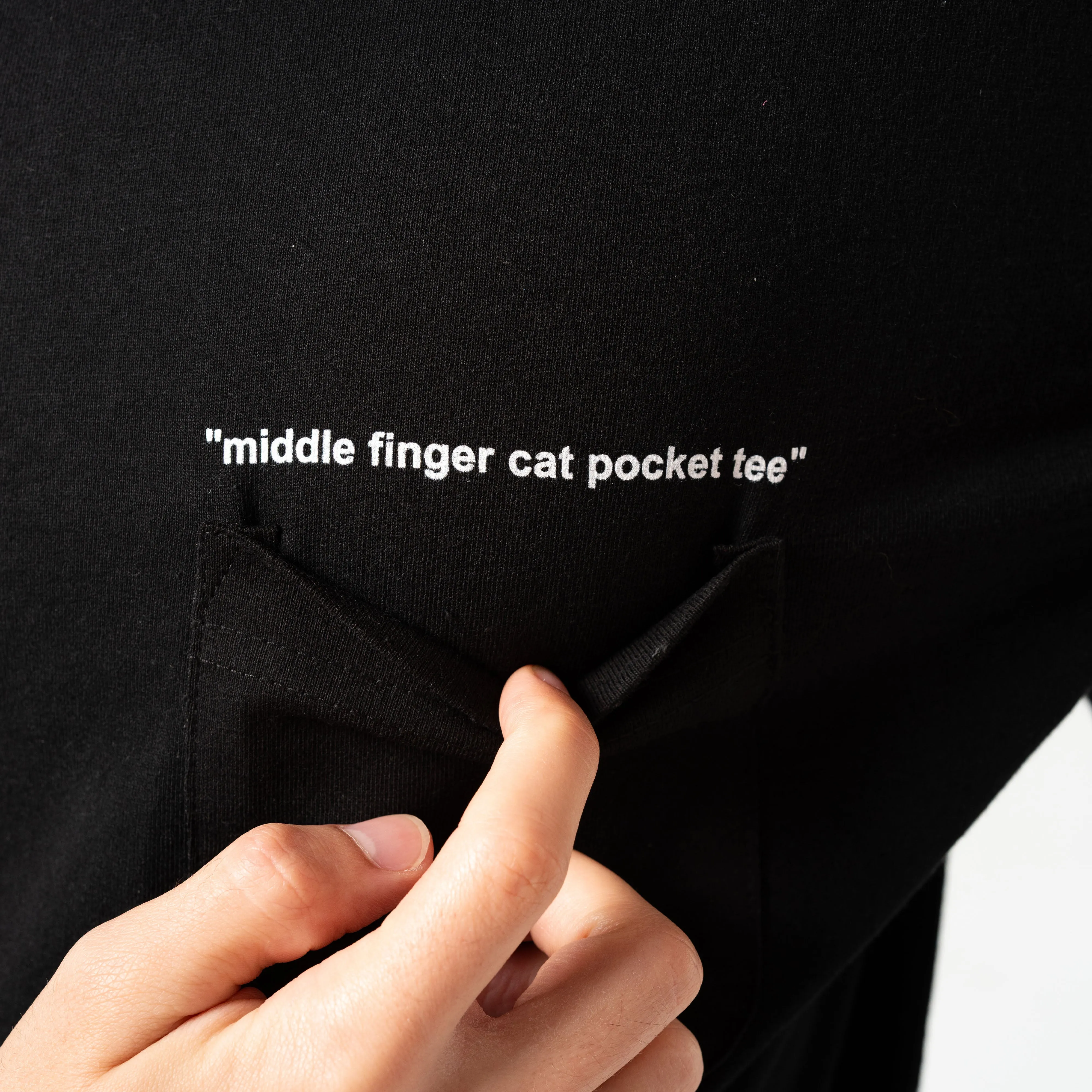 Middle Finger Cat Pocket Tee (Black) sold by Ripndip product image thumbnail 2