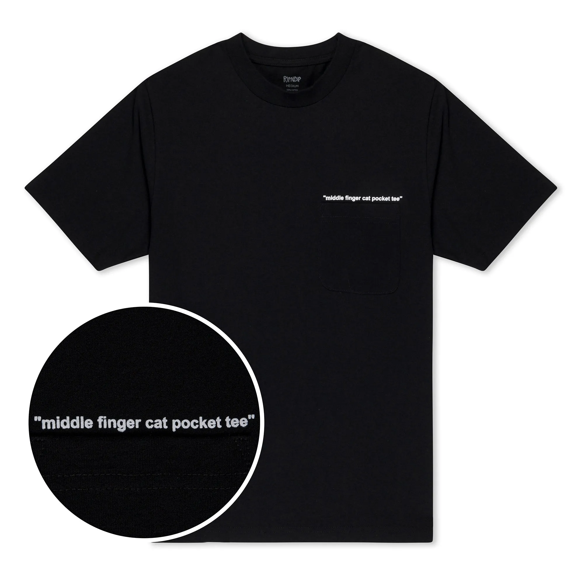 Middle Finger Cat Pocket Tee (Black) sold by Ripndip