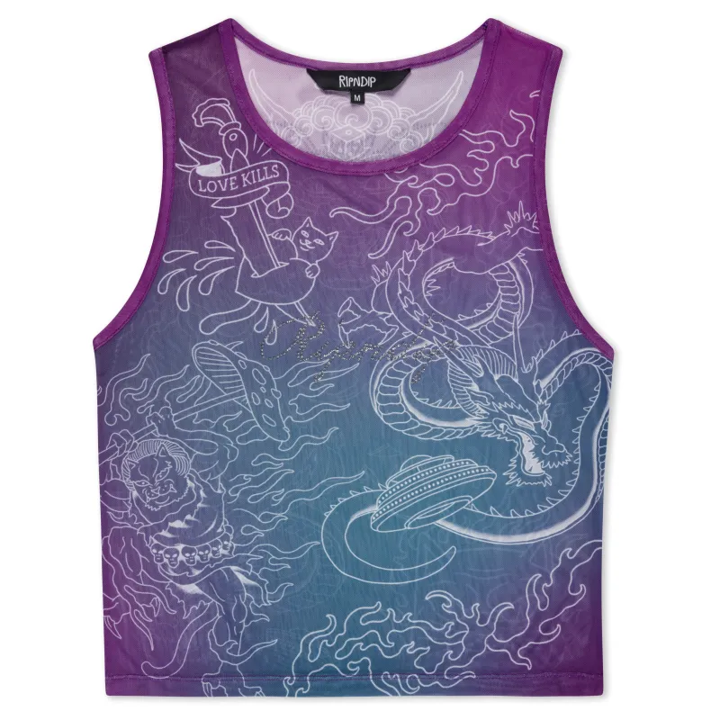 Trace Mesh Cropped Tank (Multi) sold by Ripndip