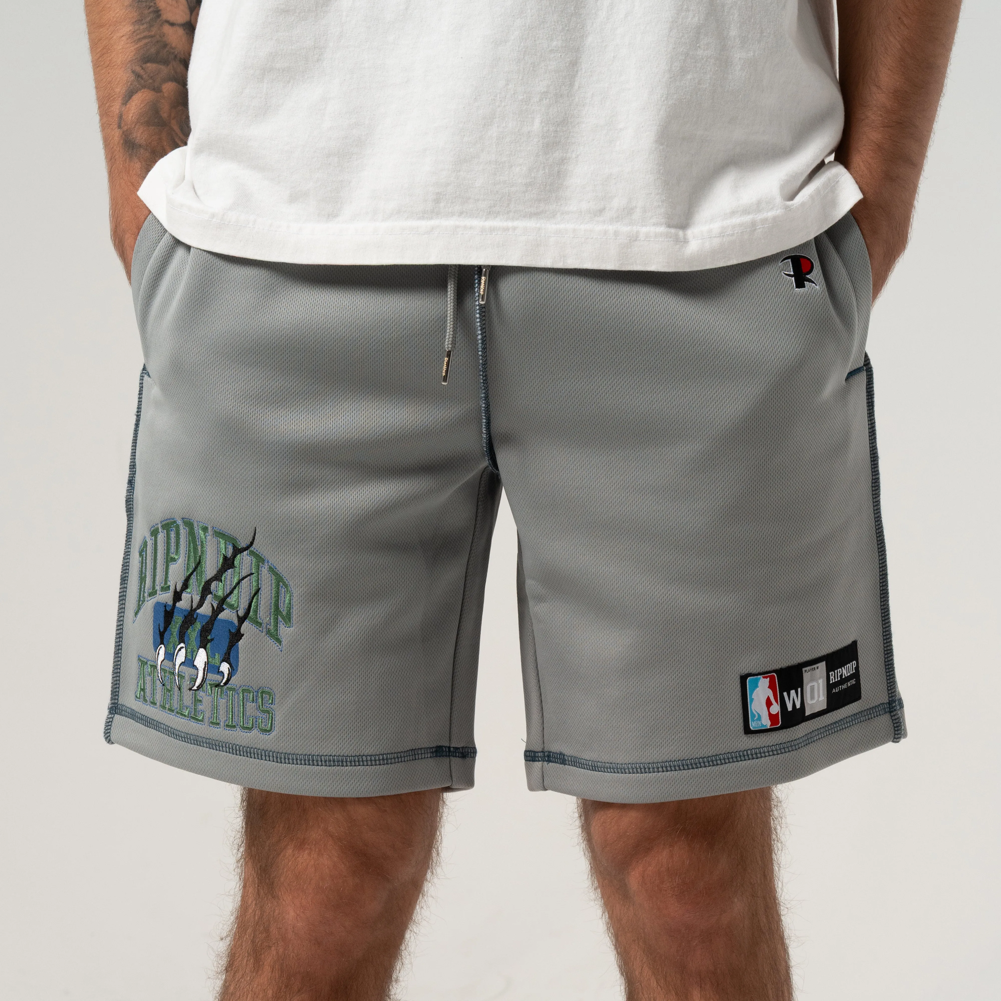 Ripndip Athletics Mesh Sweatshorts (Ash Heather) sold by Ripndip product image thumbnail 2