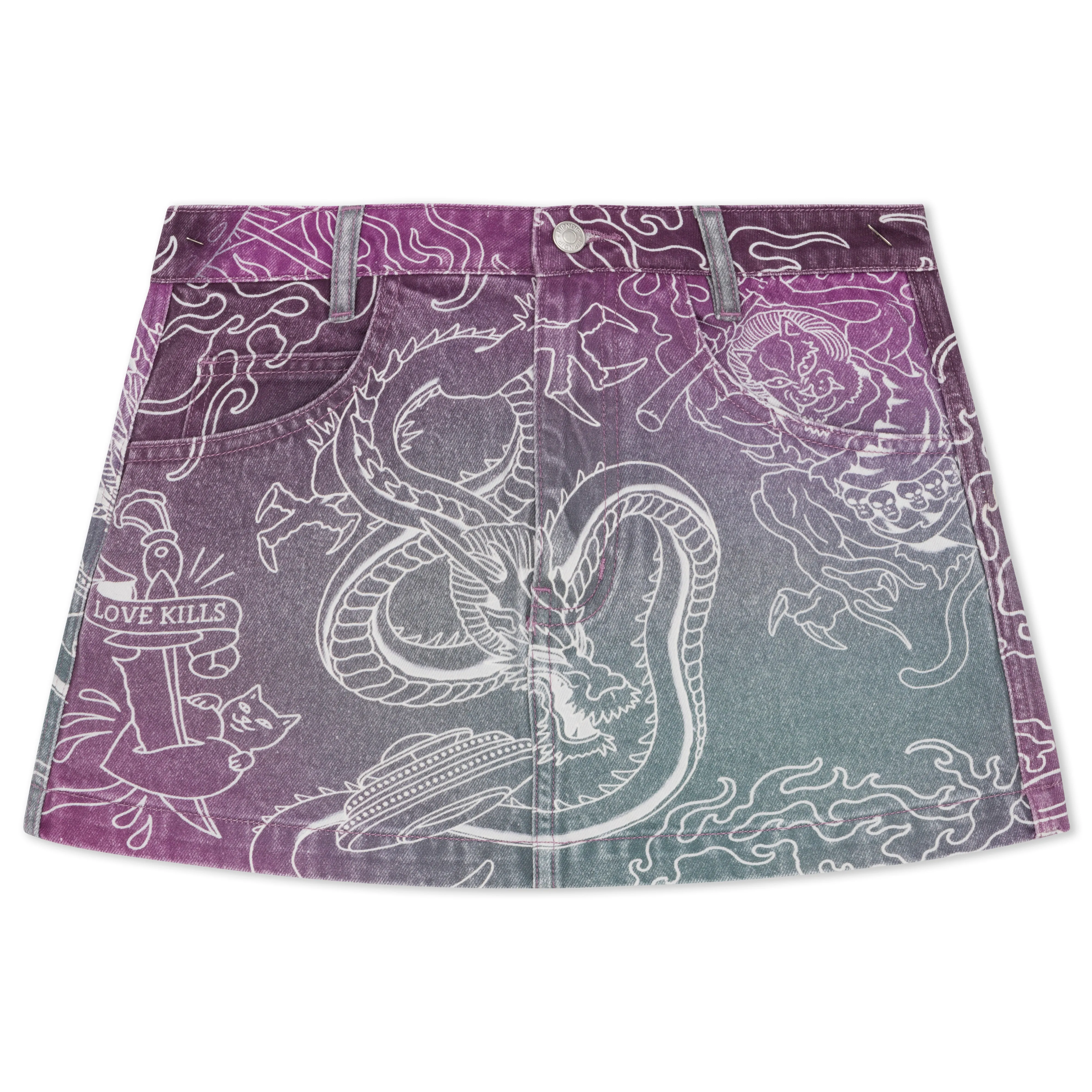 Trace Denim Skirt (Multi) sold by Ripndip