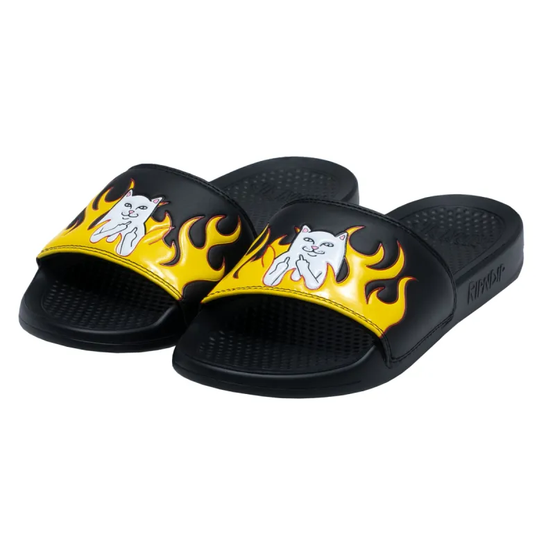 Welcome To Heck Slides (Black Flame) sold by Ripndip