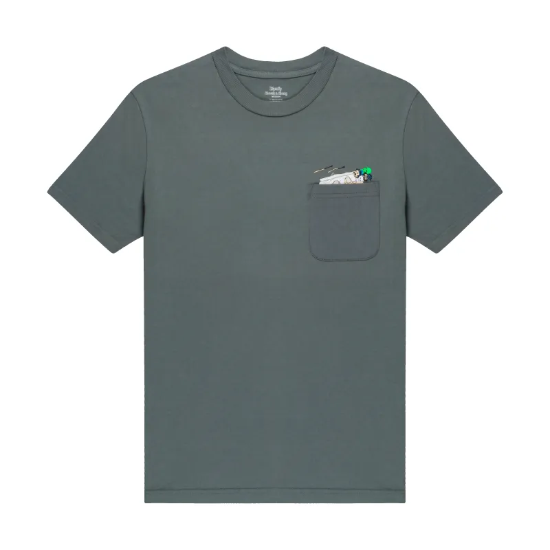 Roll Me Up Pocket Tee (Charcoal) sold by Ripndip